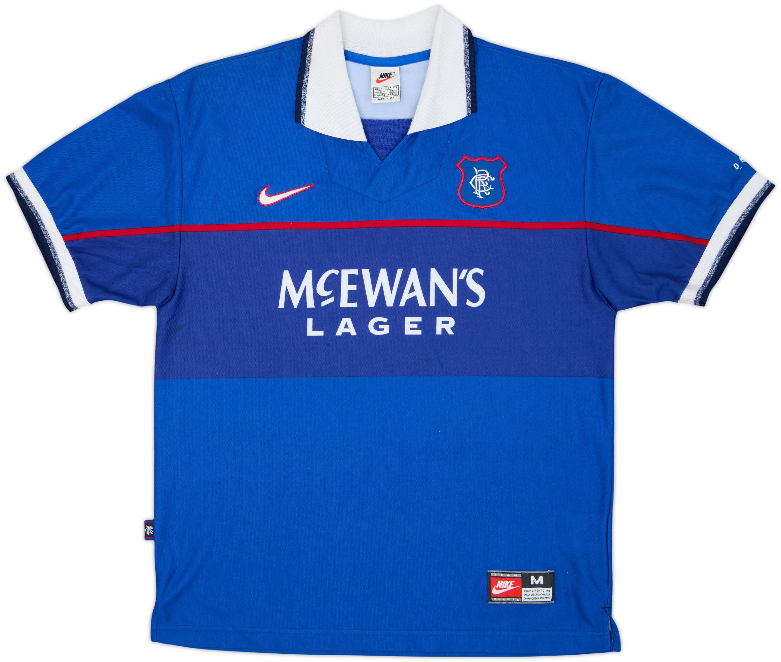 レンジャーズ 99/01 ホーム ユニフォーム L 1999-01 Rangers Home Shirt - 7/10 - (L)