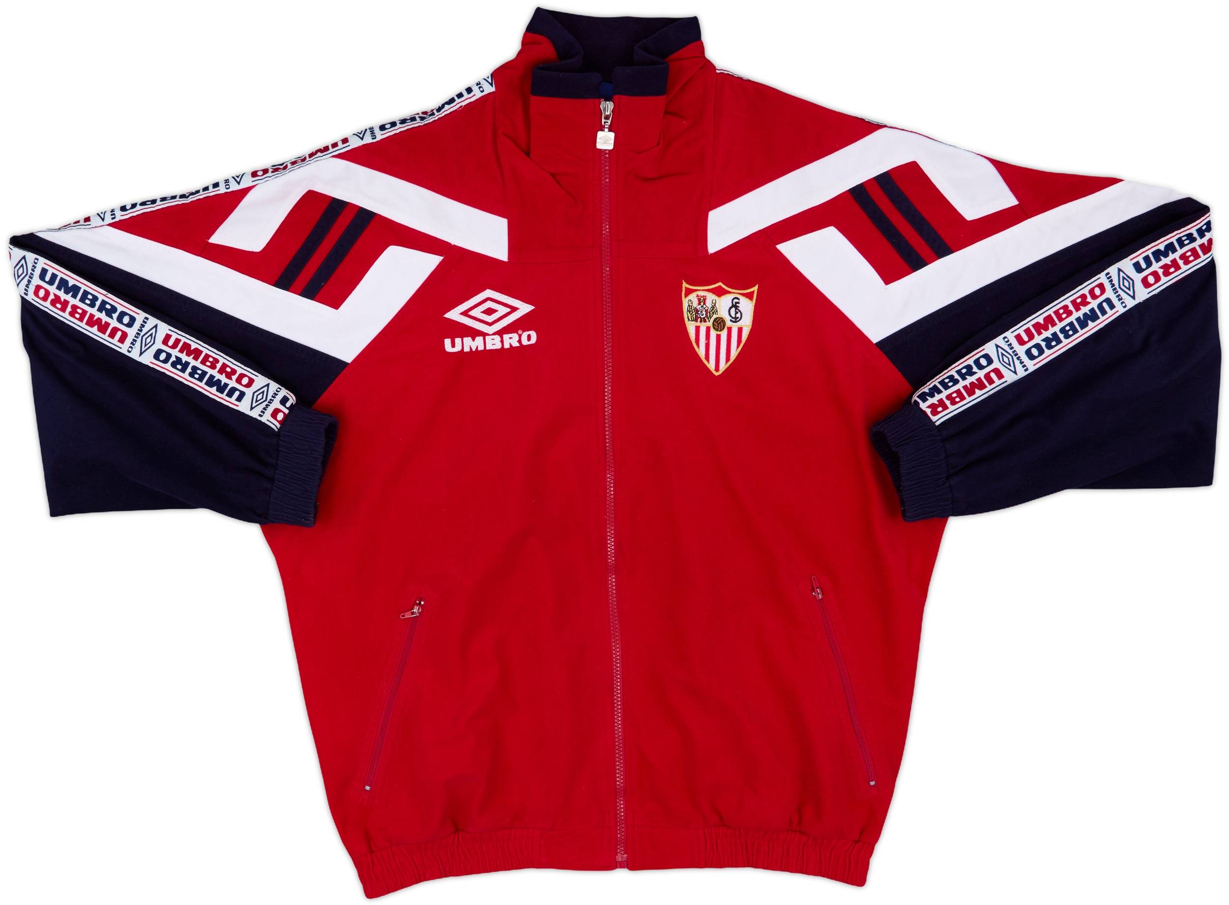 UMBRO　1999 セビージャ　ジャケット　ジャージ 1998-99 Sevilla Umbro Track Jacket - 8/10 - (M)