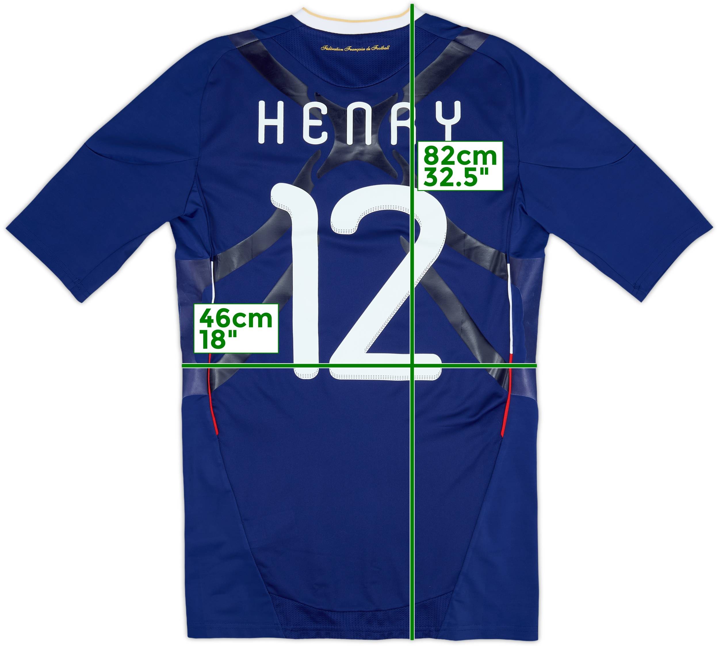 2009-10 France Player Issue Techfit Home Shirt Henry #12 - 8/10 - (L)