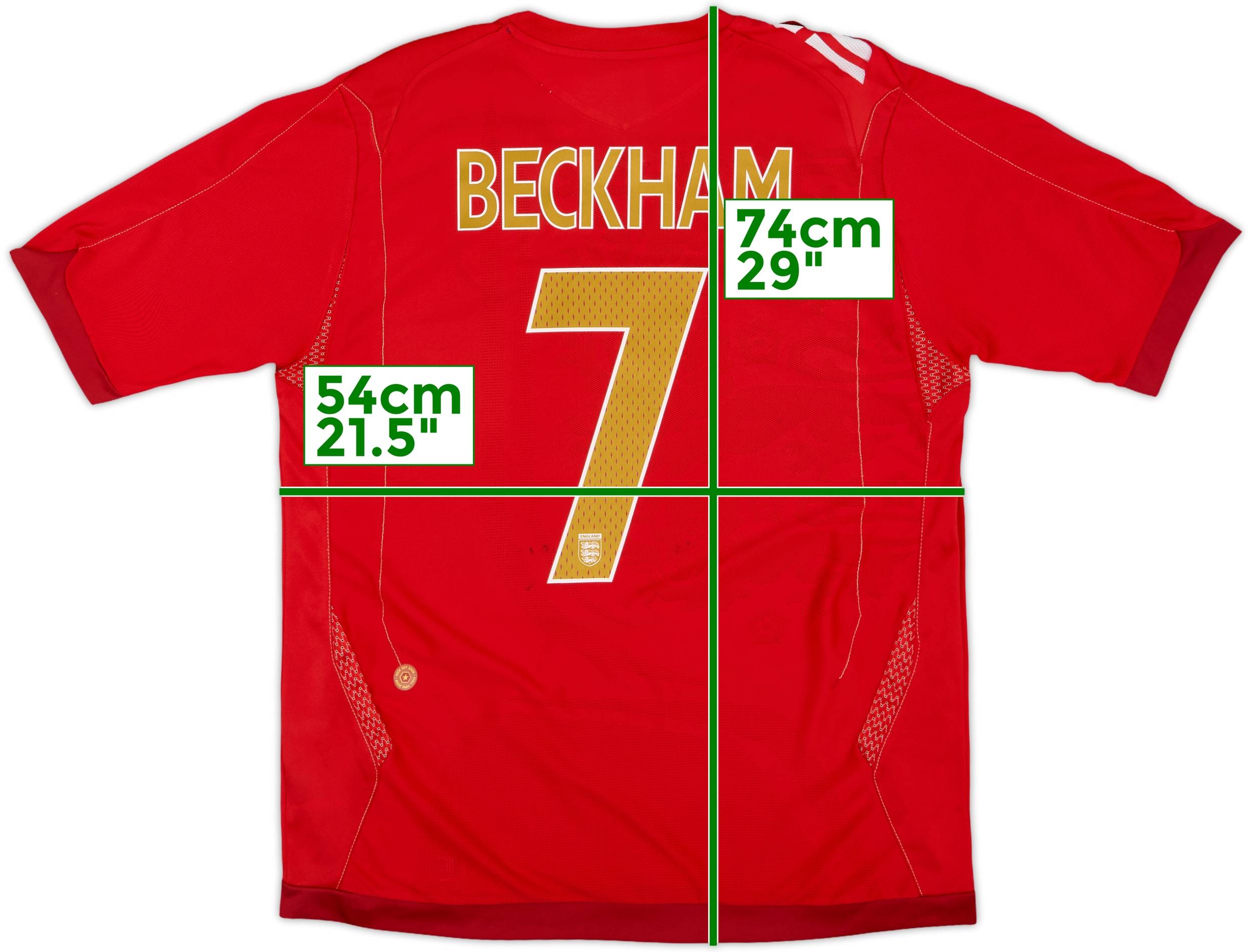 2006-08 England Away Shirt Beckham #7 - 7/10 - (L)