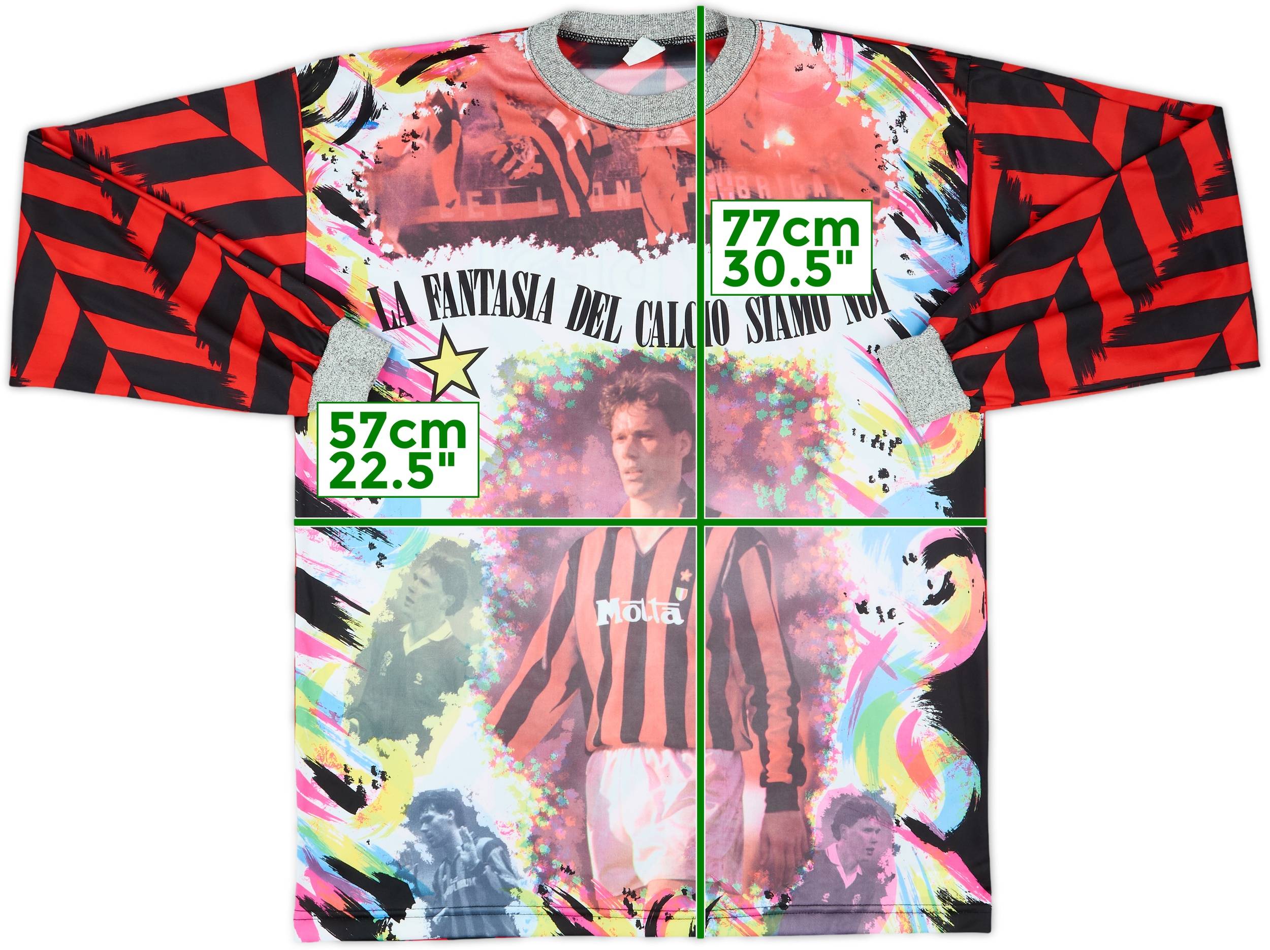 1990s AC Milan Graphic Fan L/S Shirt Van Basten 'The Best