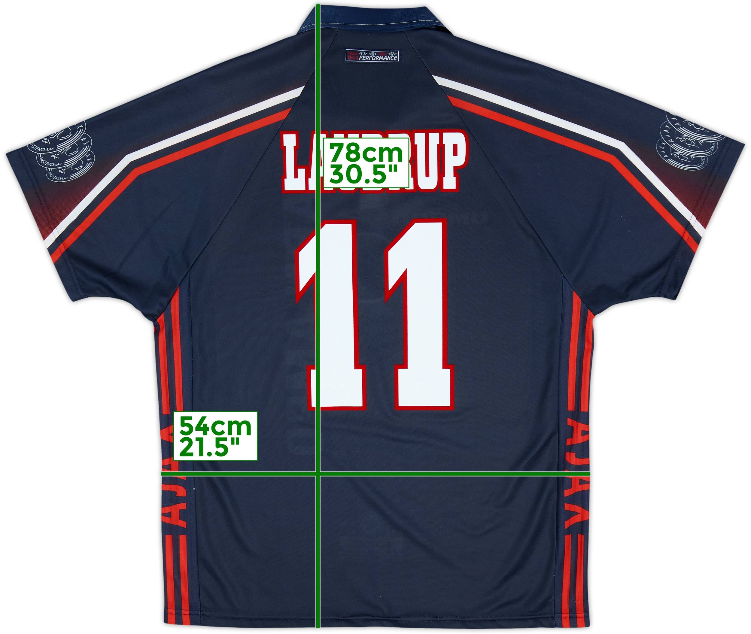 アヤックス 97/98 ユニフォーム アウェイ L 1997-98 Ajax Away Shirt Laudrup #11 - 9/10 - (L)