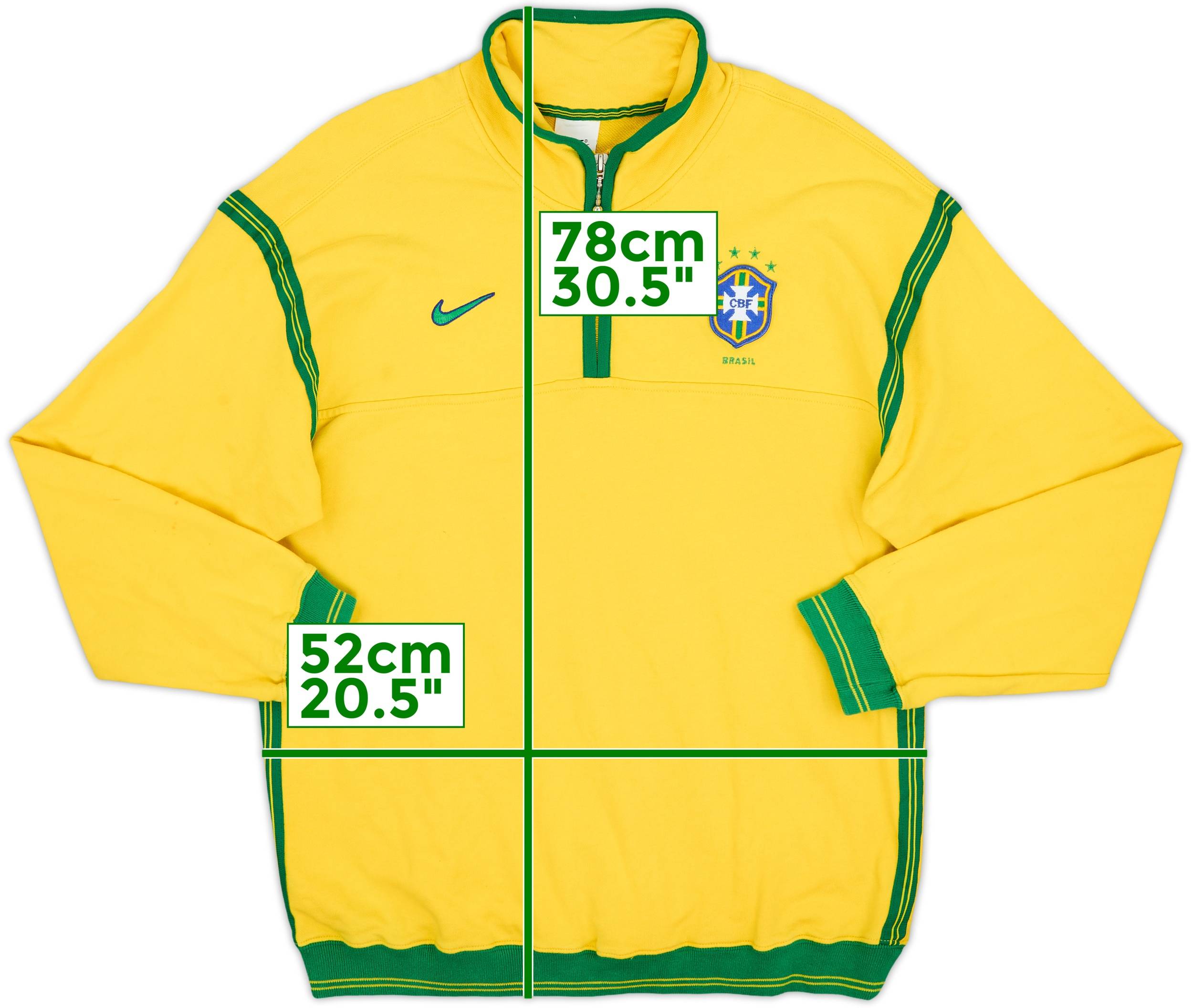 1998-00 Brazil Nike 1/4 Zip Sweat Top - 8/10 - (M)