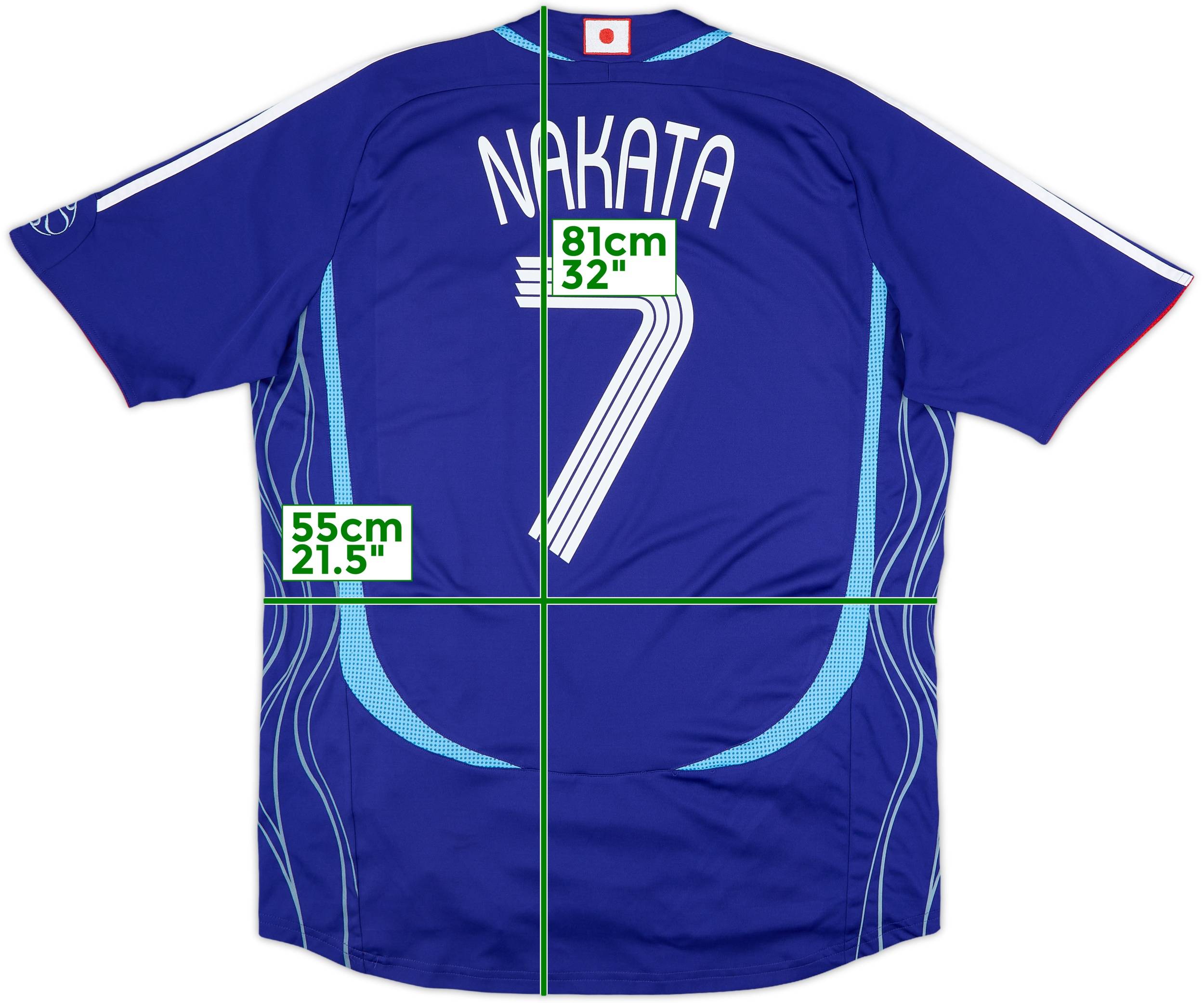 2006 Samurai Blueフットボール 2006-08 Japan Home Shirt Nakata #7 - 8/10 - (XL)