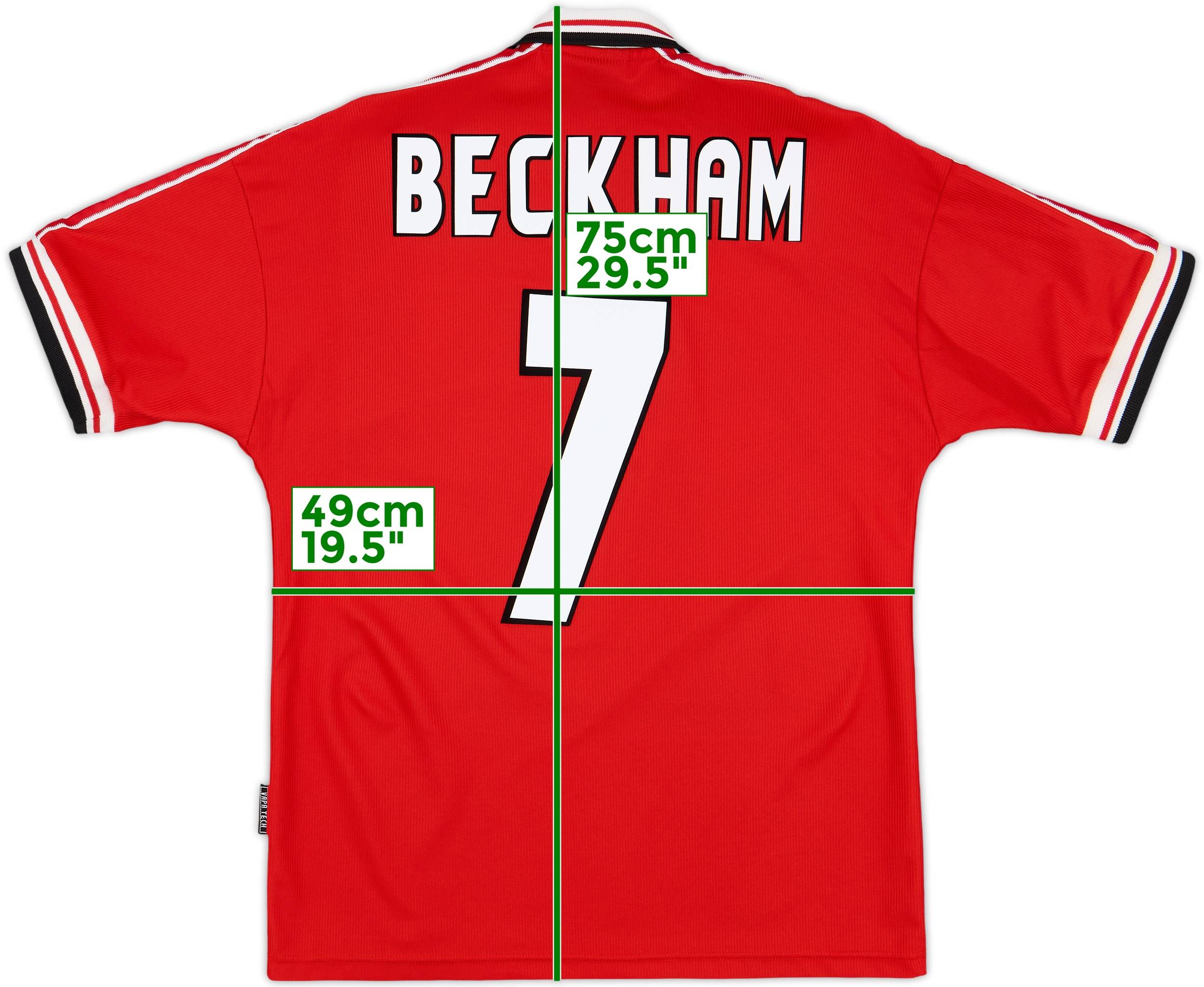 1998-00 Manchester United Home Shirt Beckham #7 - 6/10 - (M)
