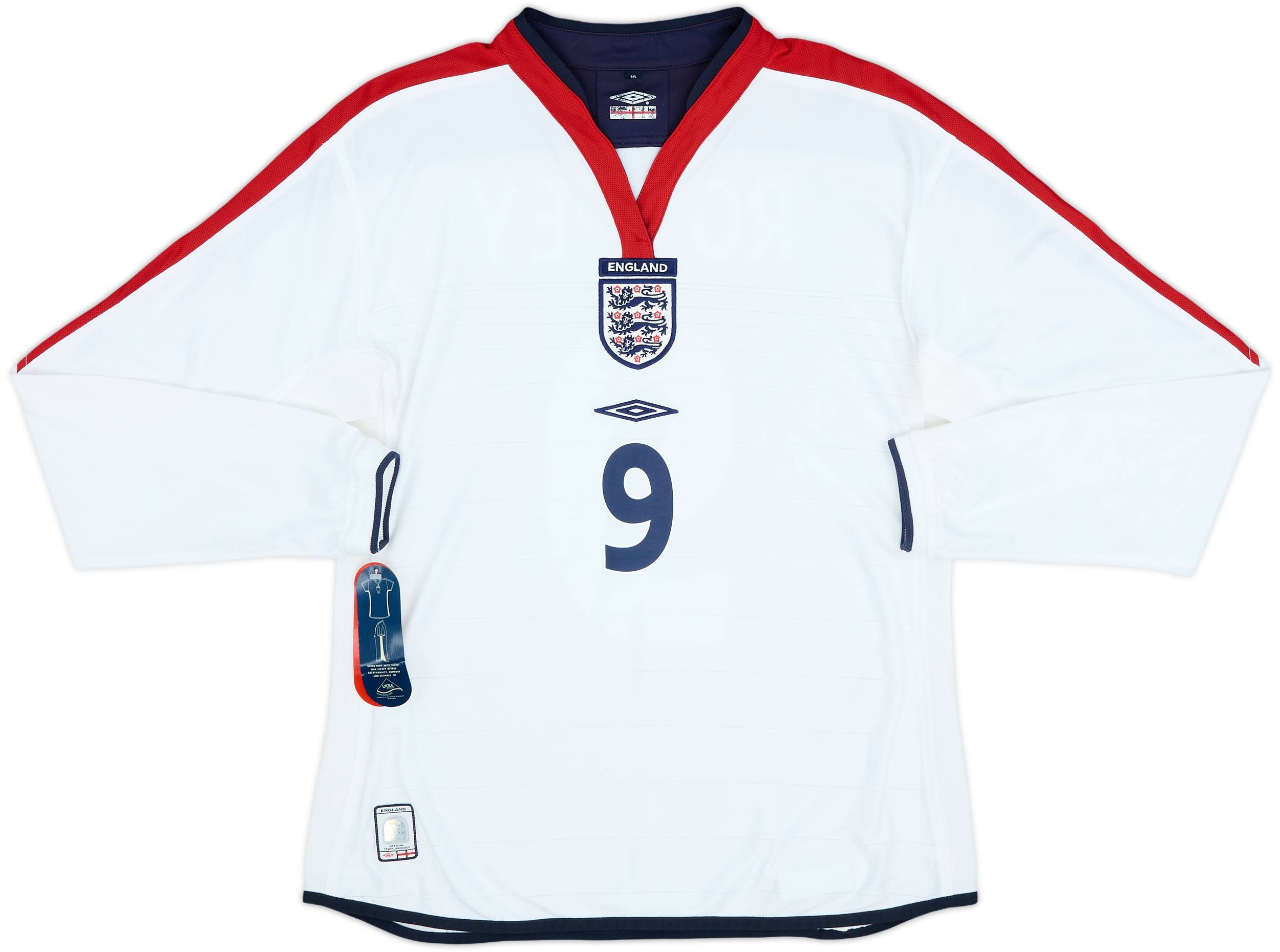 2003-05 England Home L/S Shirt Rooney #9 (Women's L)