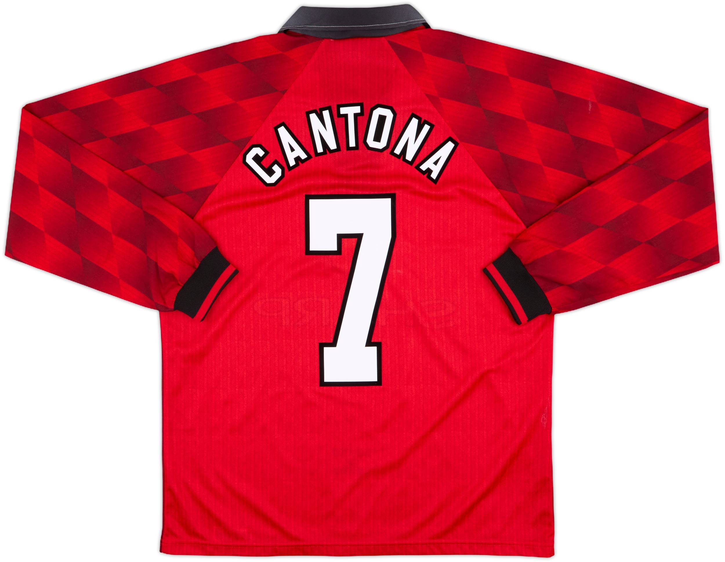 1996-98 Manchester United Home L/S Shirt Cantona #7 - 8/10 - (M)