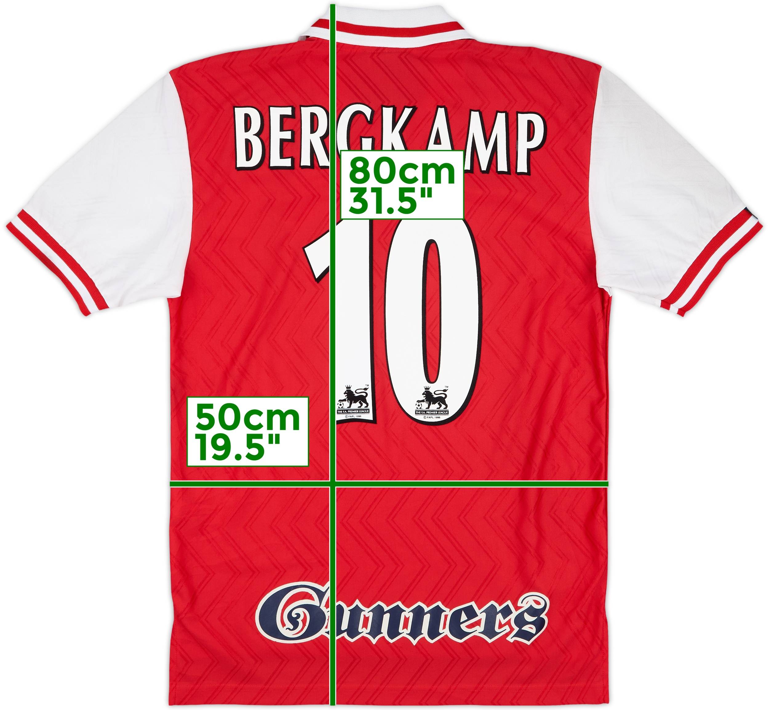 gunners-10-bergkamp 1996-98 Arsenal Home Shirt Bergkamp #10 - 8/10 - (S)