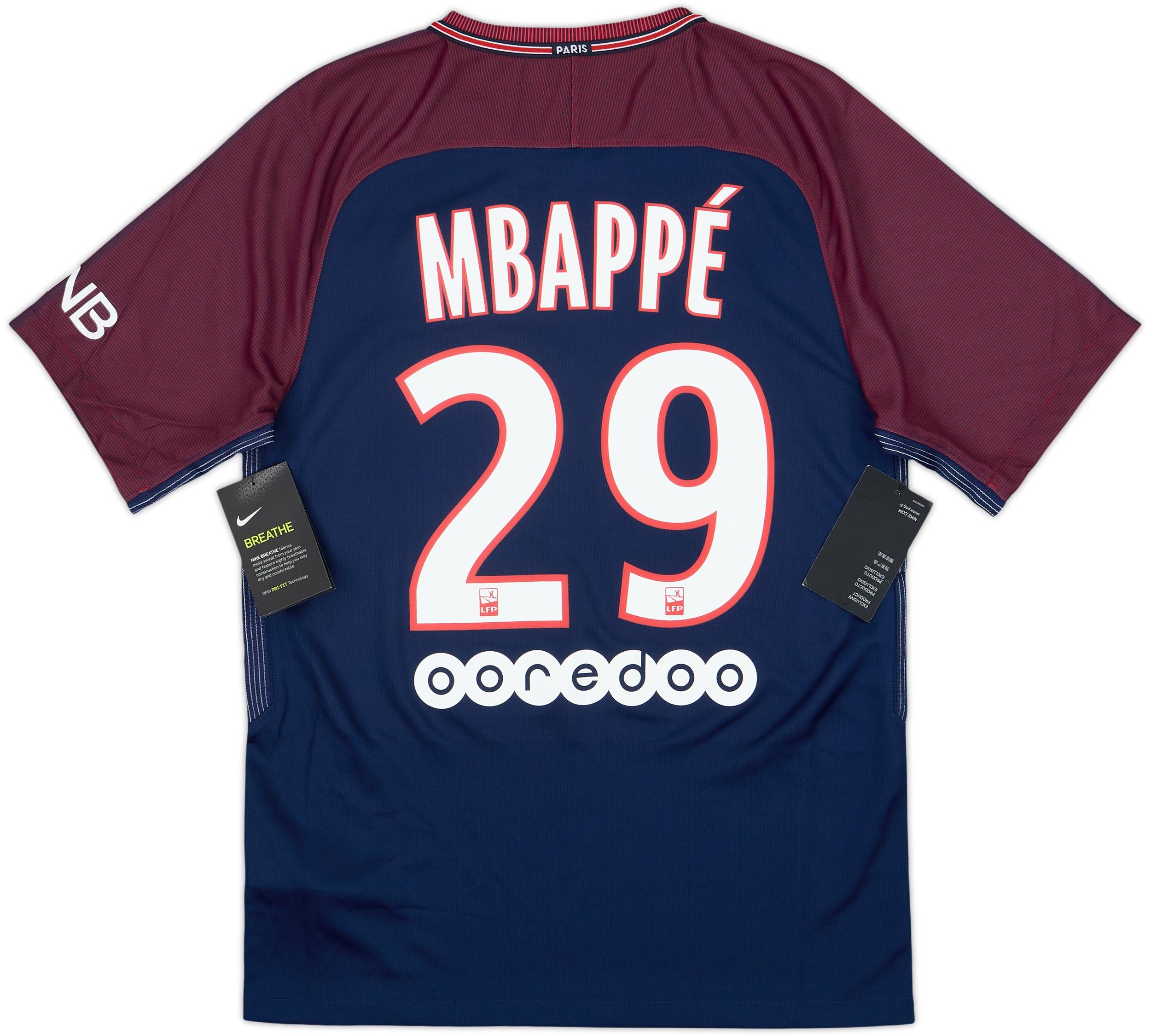 2017-18 Paris Saint-Germain Home Shirt Mbappe #29 (S)