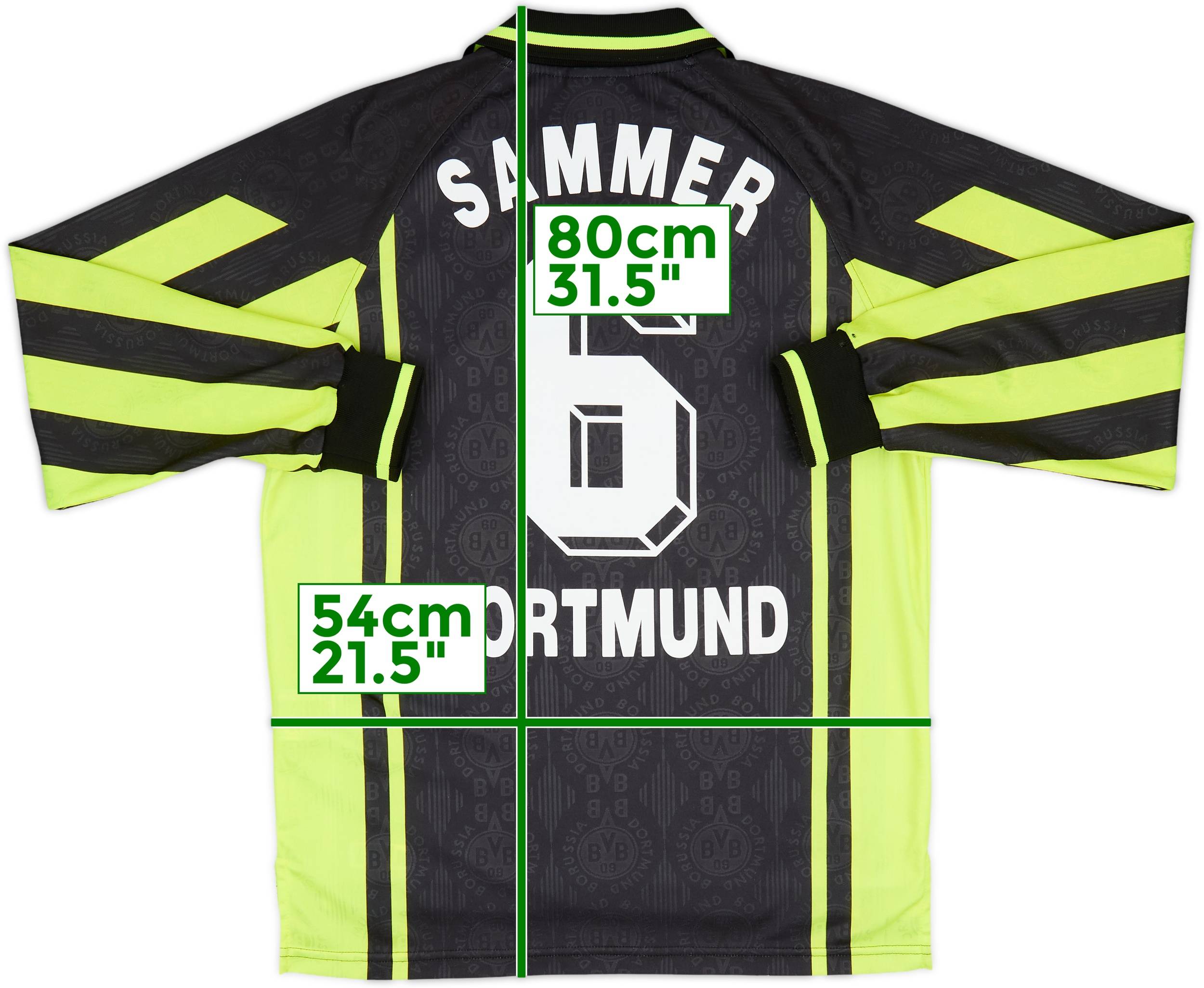 1996-97 Borussia Dortmund Away L/S Shirt Sammer #6 - 8/10 - (M)