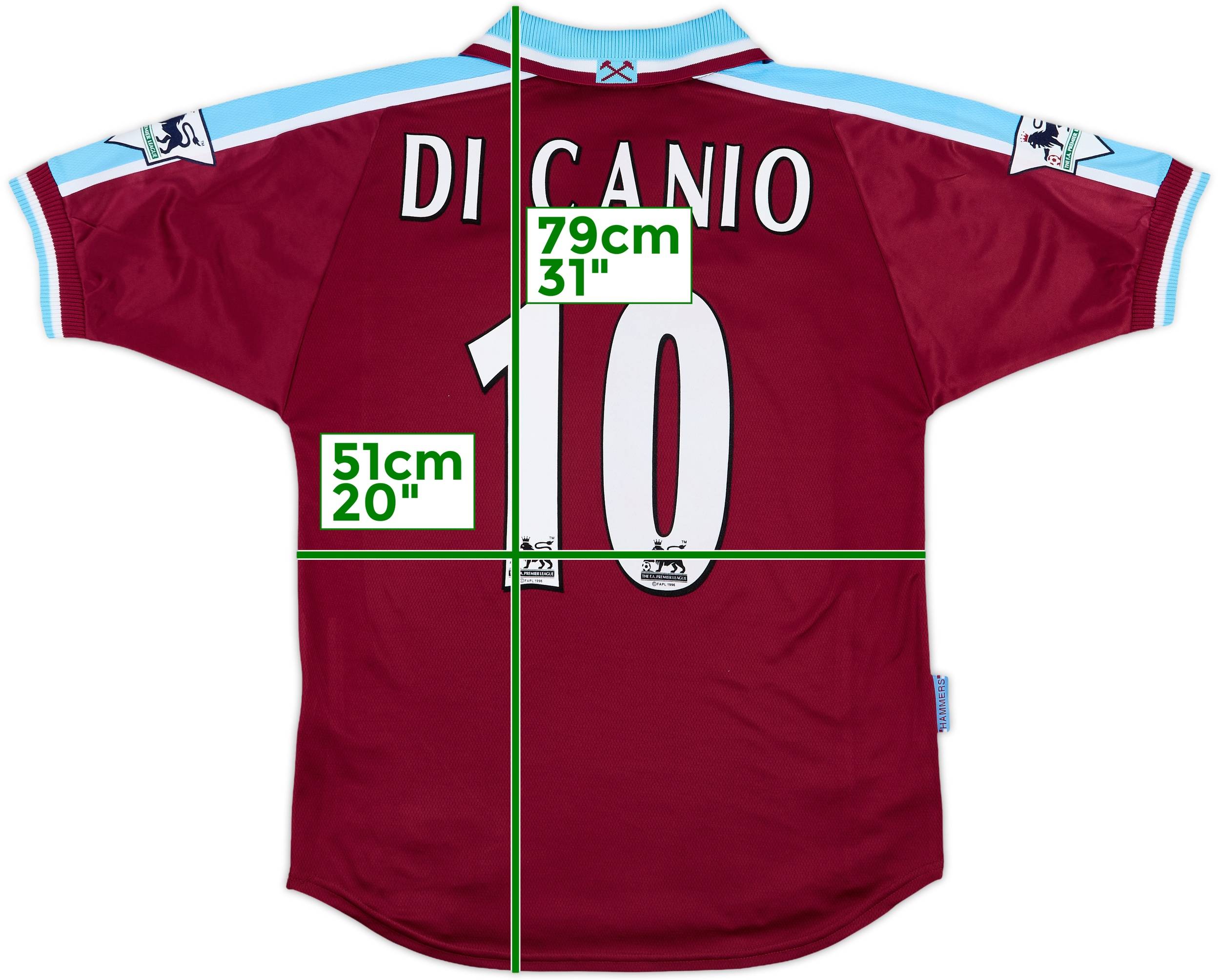 FILA West Ham United DI CANIO 10 シャツ 2001-03 West Ham Home Shirt & Shorts Di Canio #10 - 8/10 - (XL)