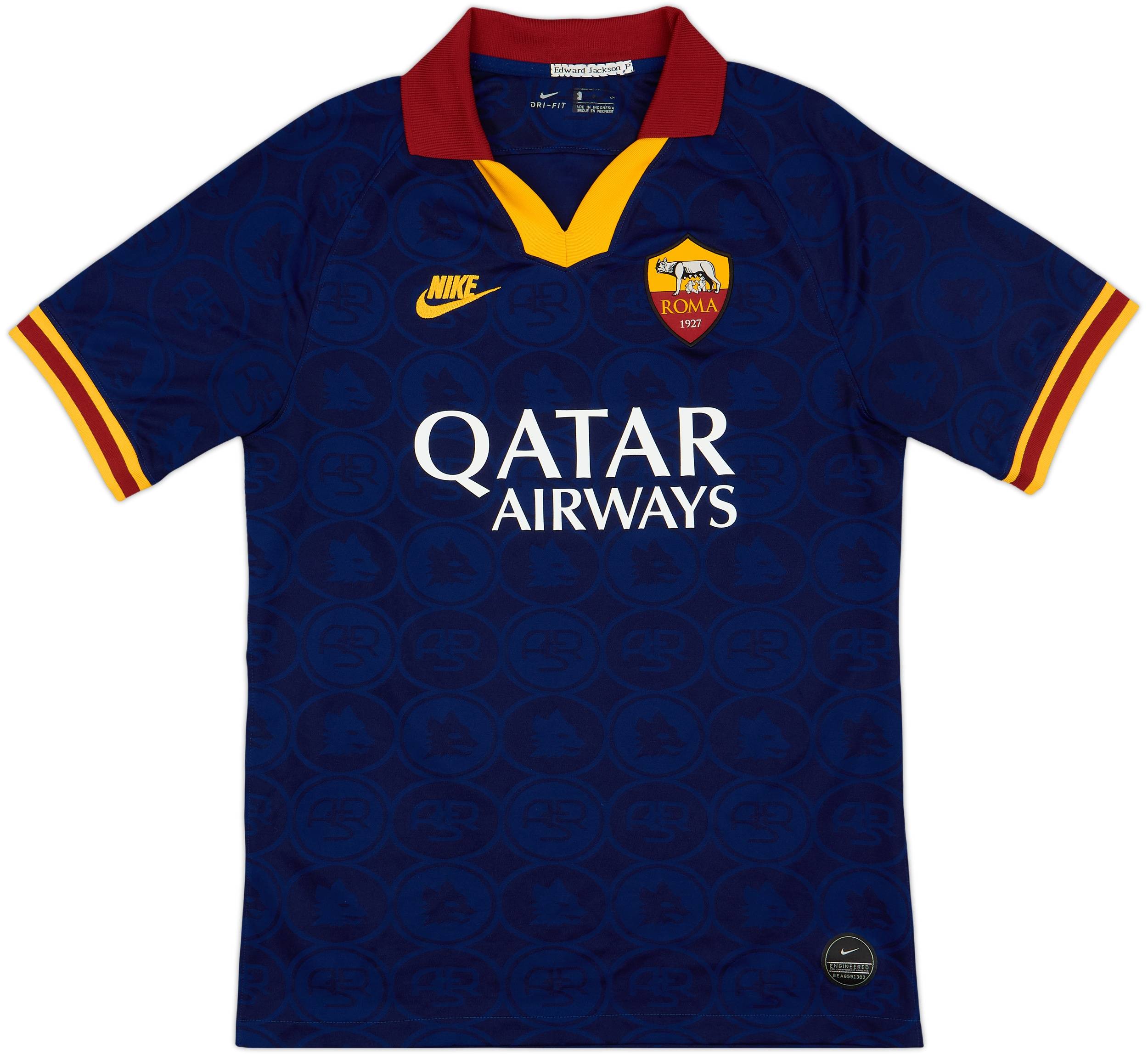 2019-20 Roma Third Shirt De Rossi #16 - 9/10 - (S)
