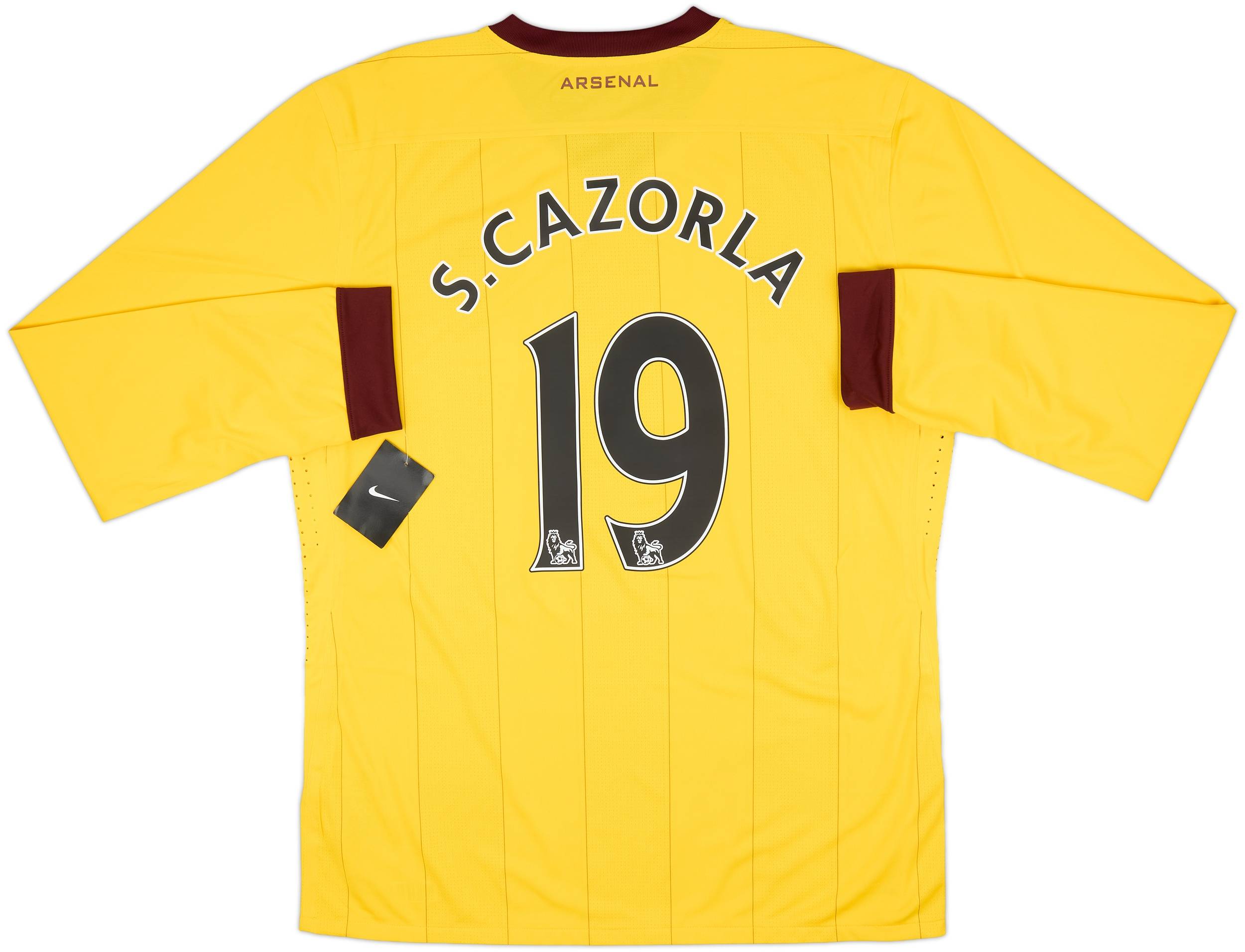 2010-13 Arsenal Player Issue Away L/S Shirt S.Cazorla #19 (XL)