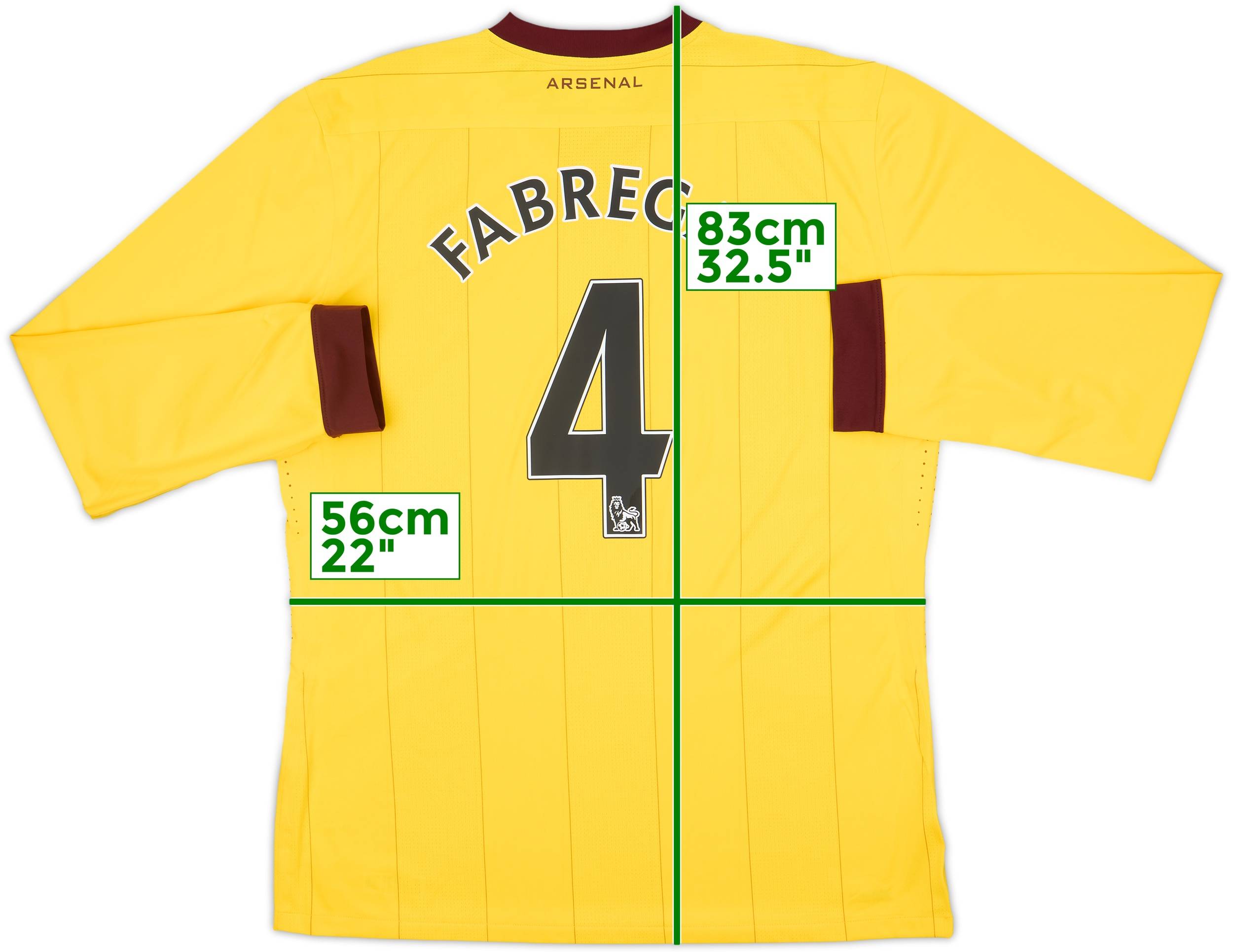 アーセナル FABREGAS 4 2010-13 Arsenal Player Issue Away L/S Shirt Fabregas #4 - 10/10 - (XL)