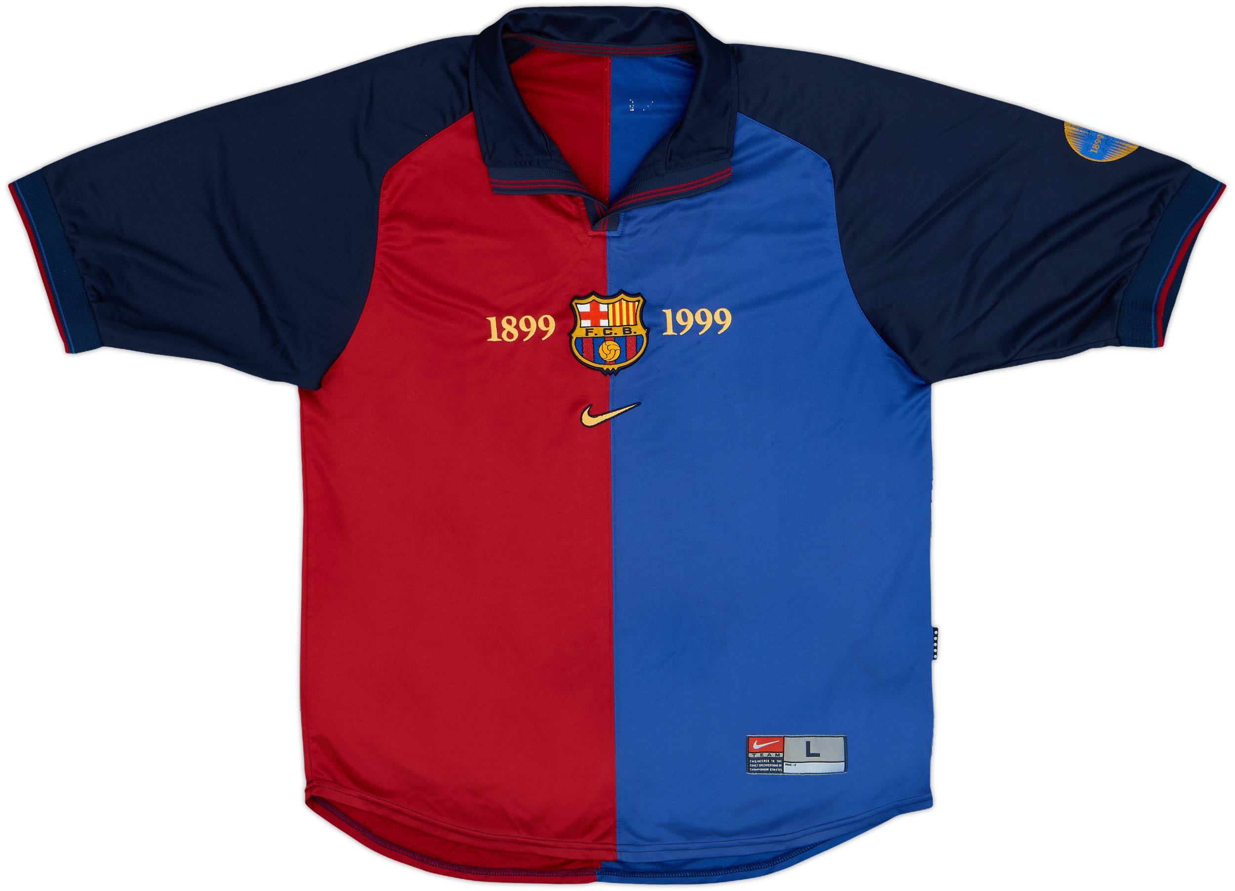 1999-00 Barcelona Centenary Home Shirt Guardiola #4 - 6/10 - (L)