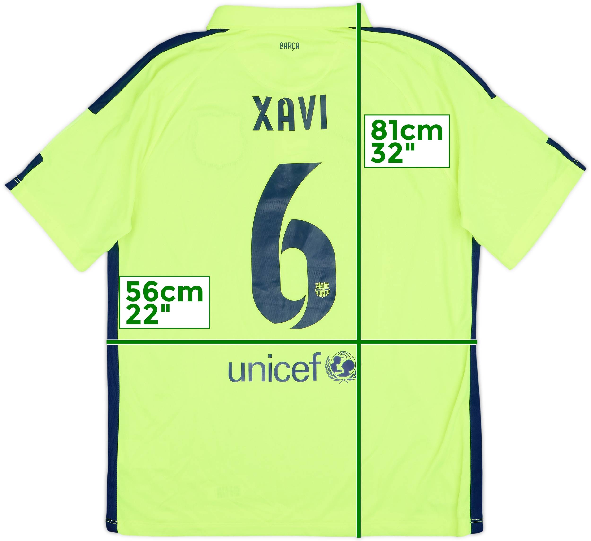 XAVI 6 サッカーシャツ XXL　バルセロナ 2014-15 Barcelona Third Shirt Xavi #6 - 7/10 - (L)