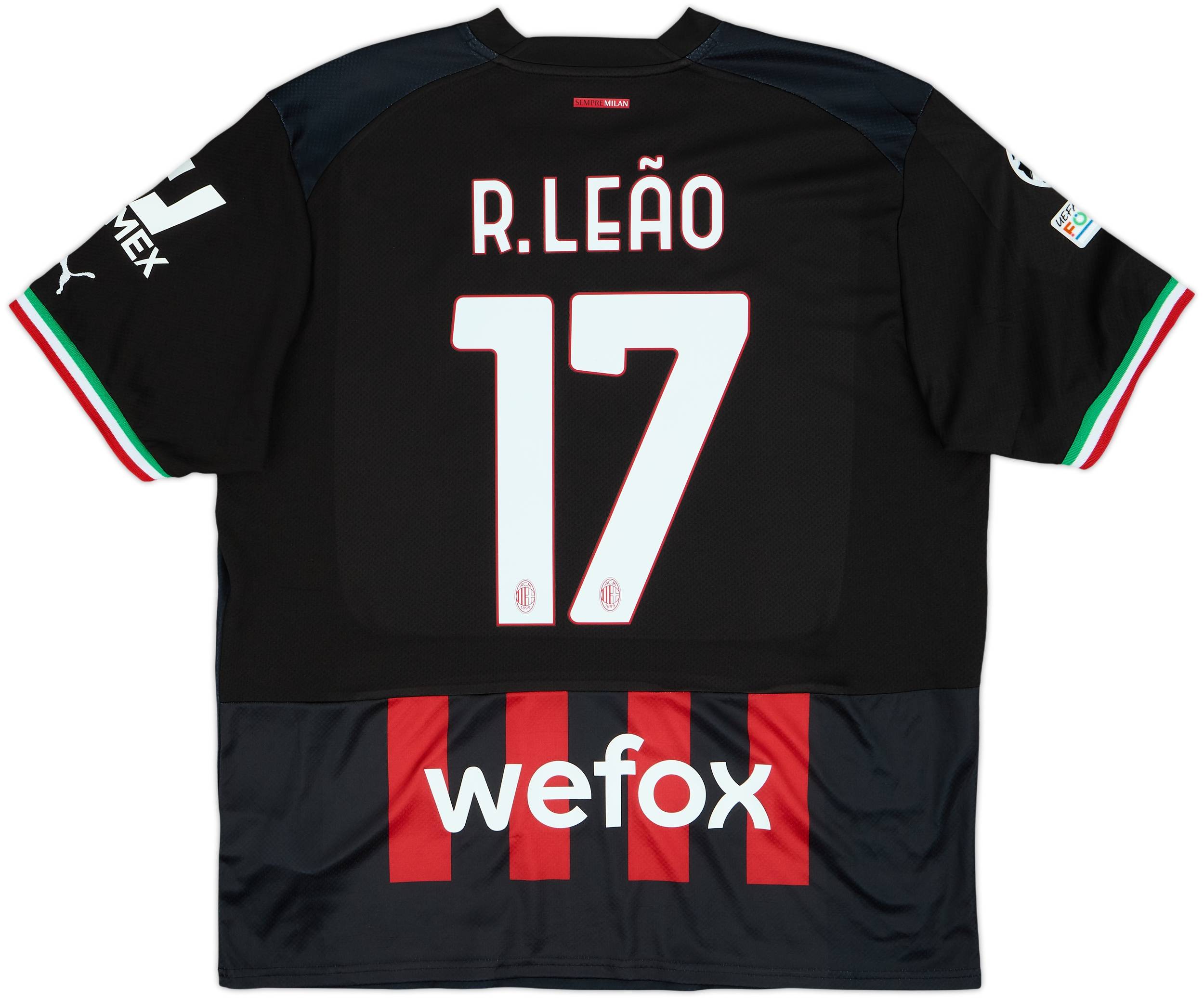 2022-23 AC Milan Home Shirt R.Leao #17 - 9/10 - (XL)