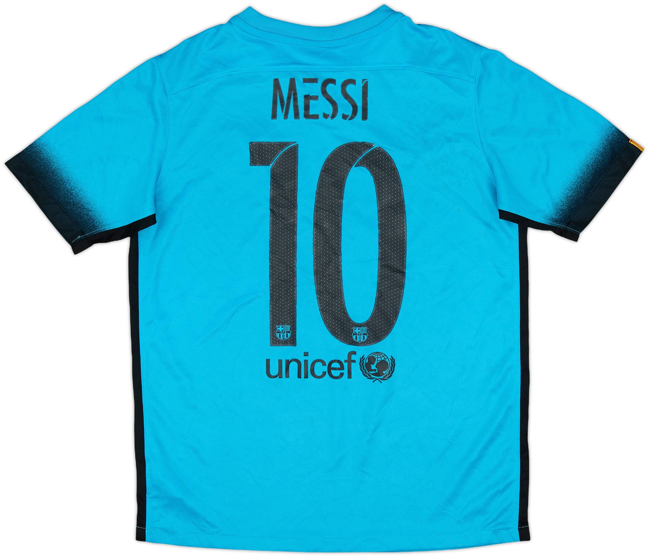 2015-16 Barcelona Third Shirt Messi #10 - 4/10 - (XL.Boys)