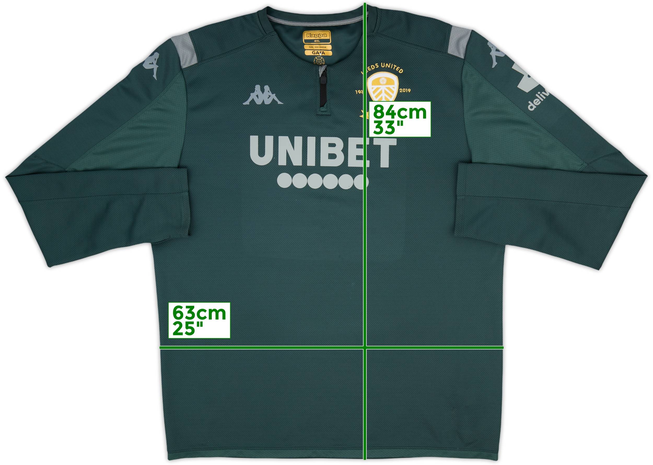 2019-20 Leeds United Kappa 1/4 Zip Drill Top - 8/10 - (4XL)