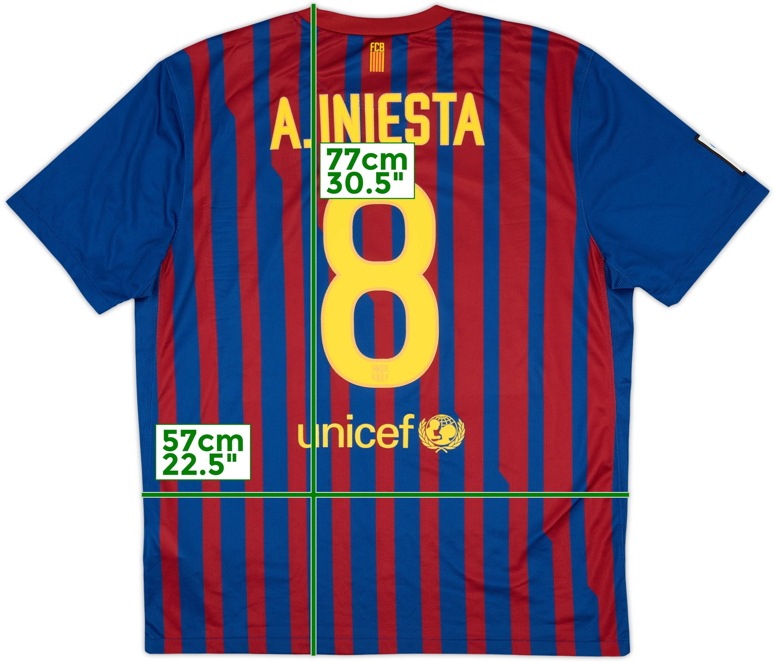 2011-12 Barcelona Home Shirt A.Iniesta #8 - 8/10 - (XL)