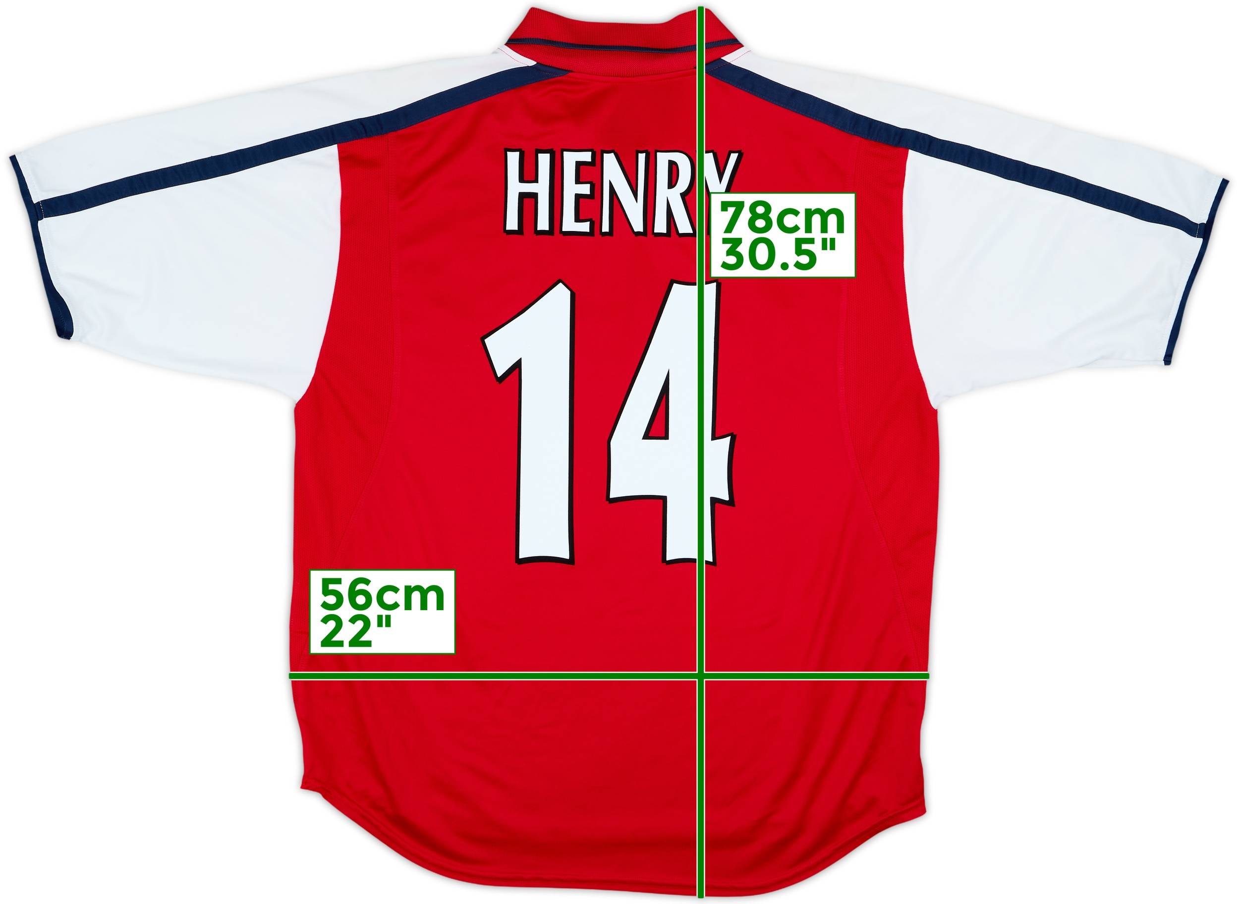 2000-02 Arsenal Home Shirt Henry #14 - 8/10 - (L)