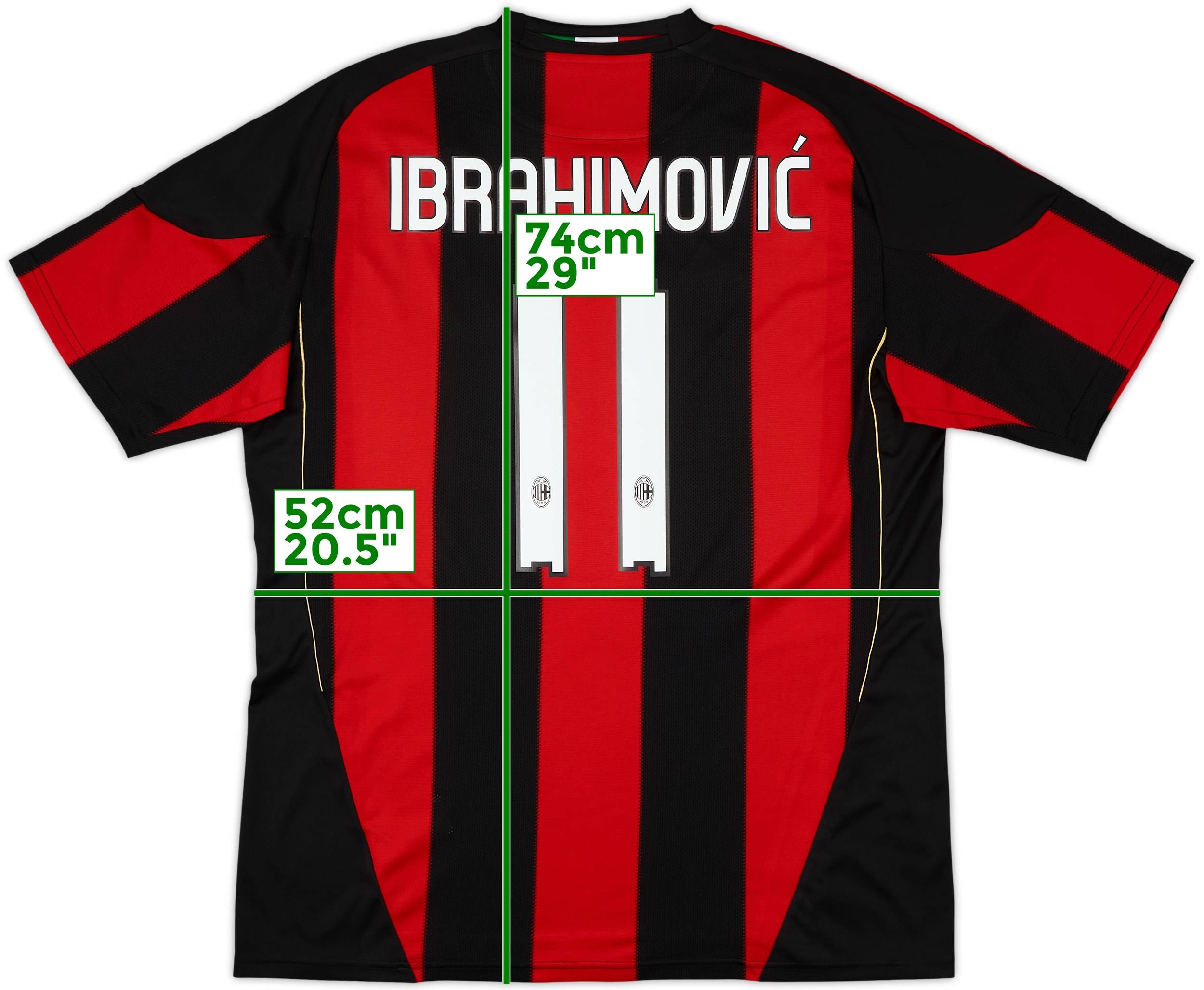 2010-11 AC Milan Home Shirt Ibrahimovic #11 - 10/10 - (XL)