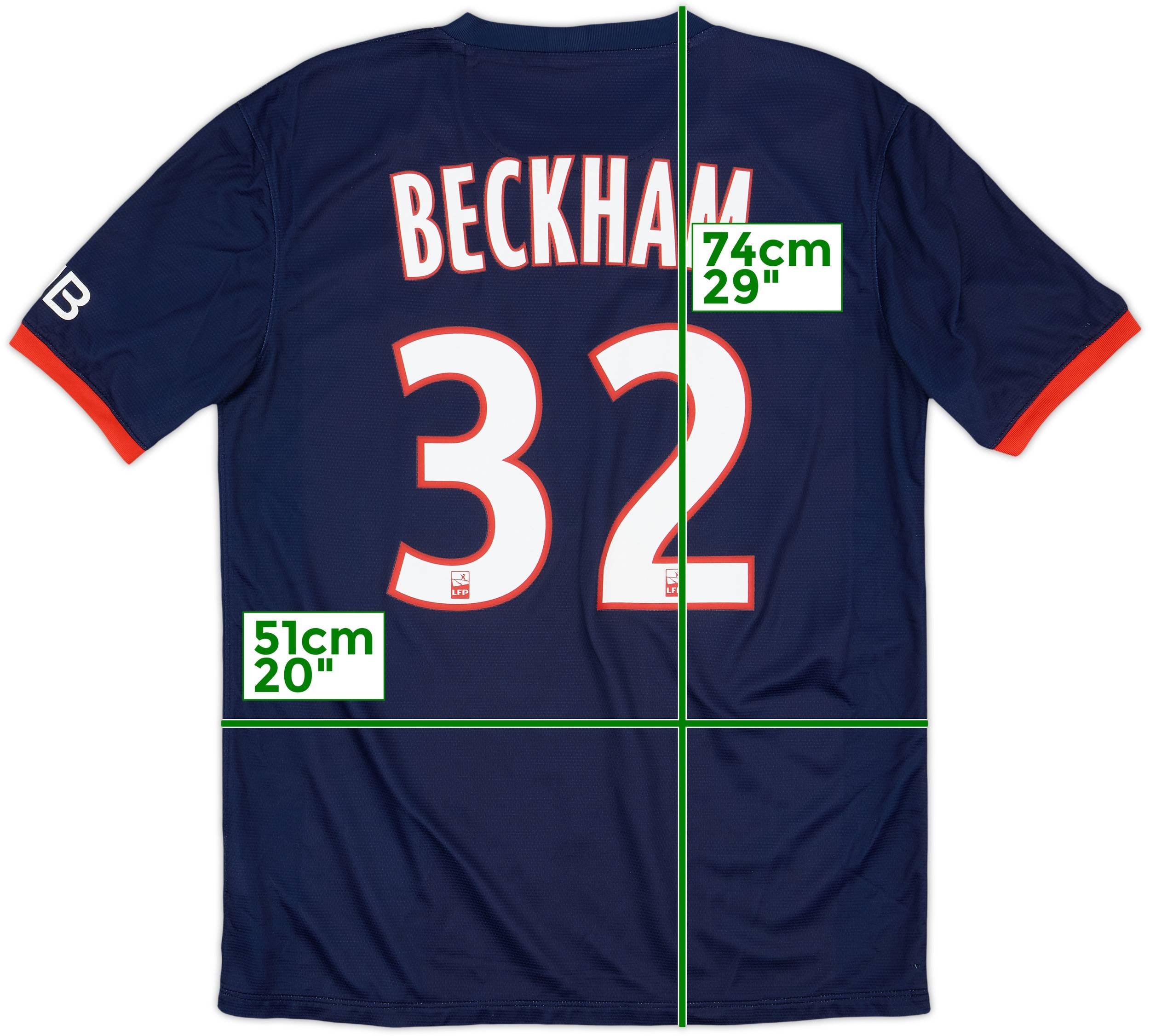 2013-14 Paris Saint-Germain Home Shirt Beckham #32 - 6/10 - (M)