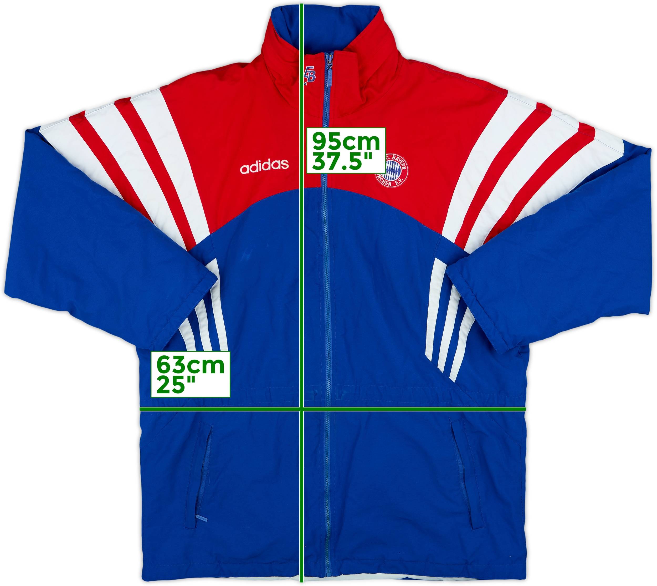 1995-97 Bayern Munich adidas Padded Bench Coat - 7/10 - (L/XL)