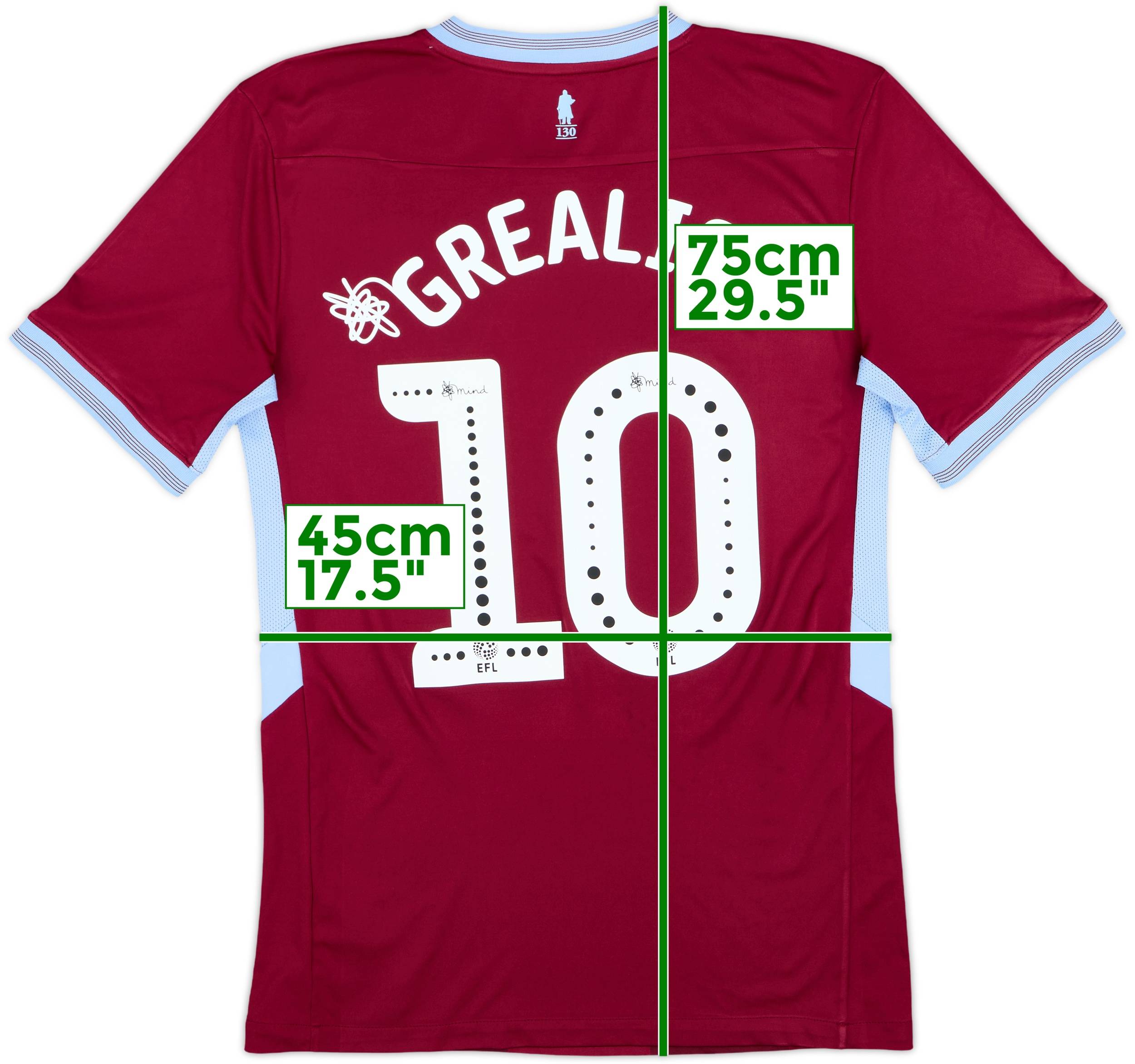 Aston Villa Kappa シャツ Grealish 10 S 2018-19 Aston Villa Home Shirt Grealish #10 - 8/10 - (S)