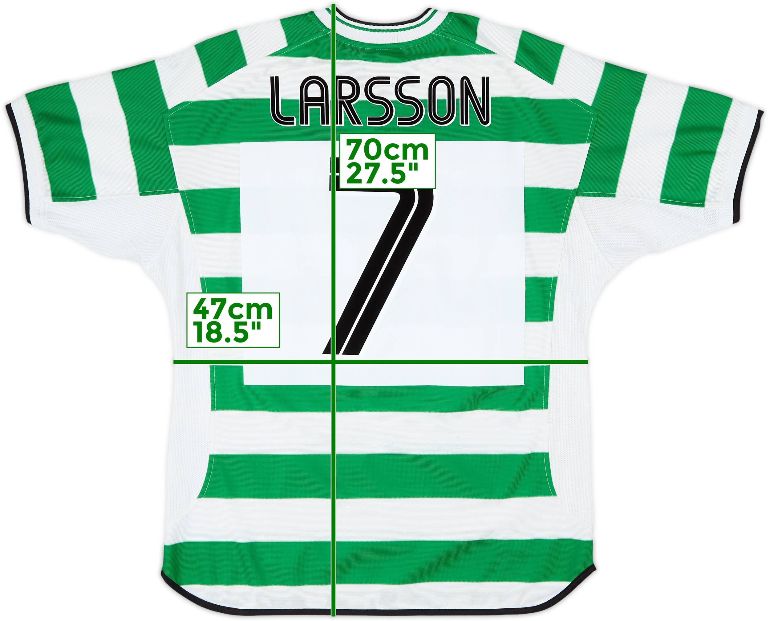 2001-03 Celtic Home Shirt Larsson #7 - 7/10 - (L)