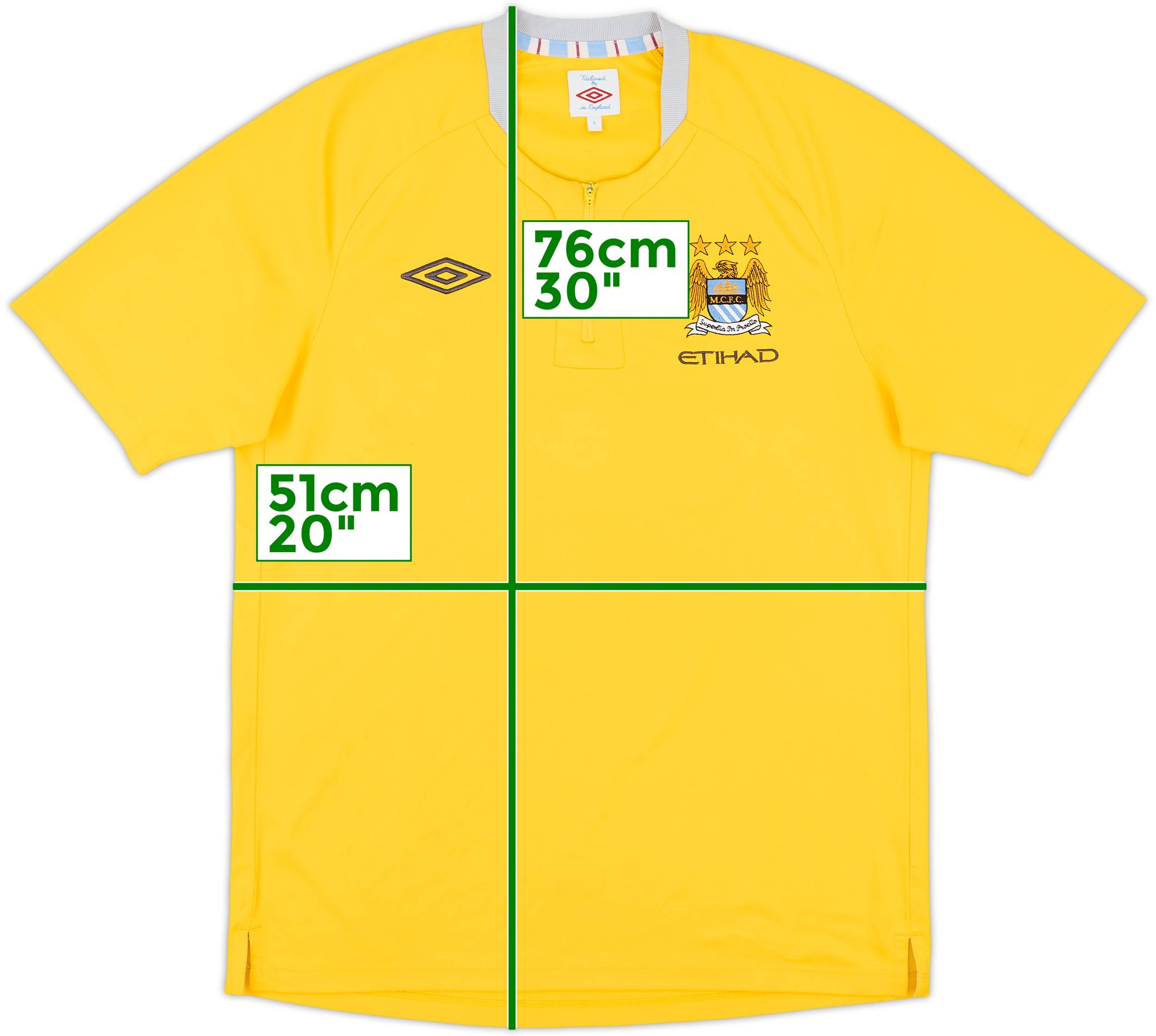 2010-11 Manchester City Umbro 1/4 Zip Training Shirt - 8/10 - (L)