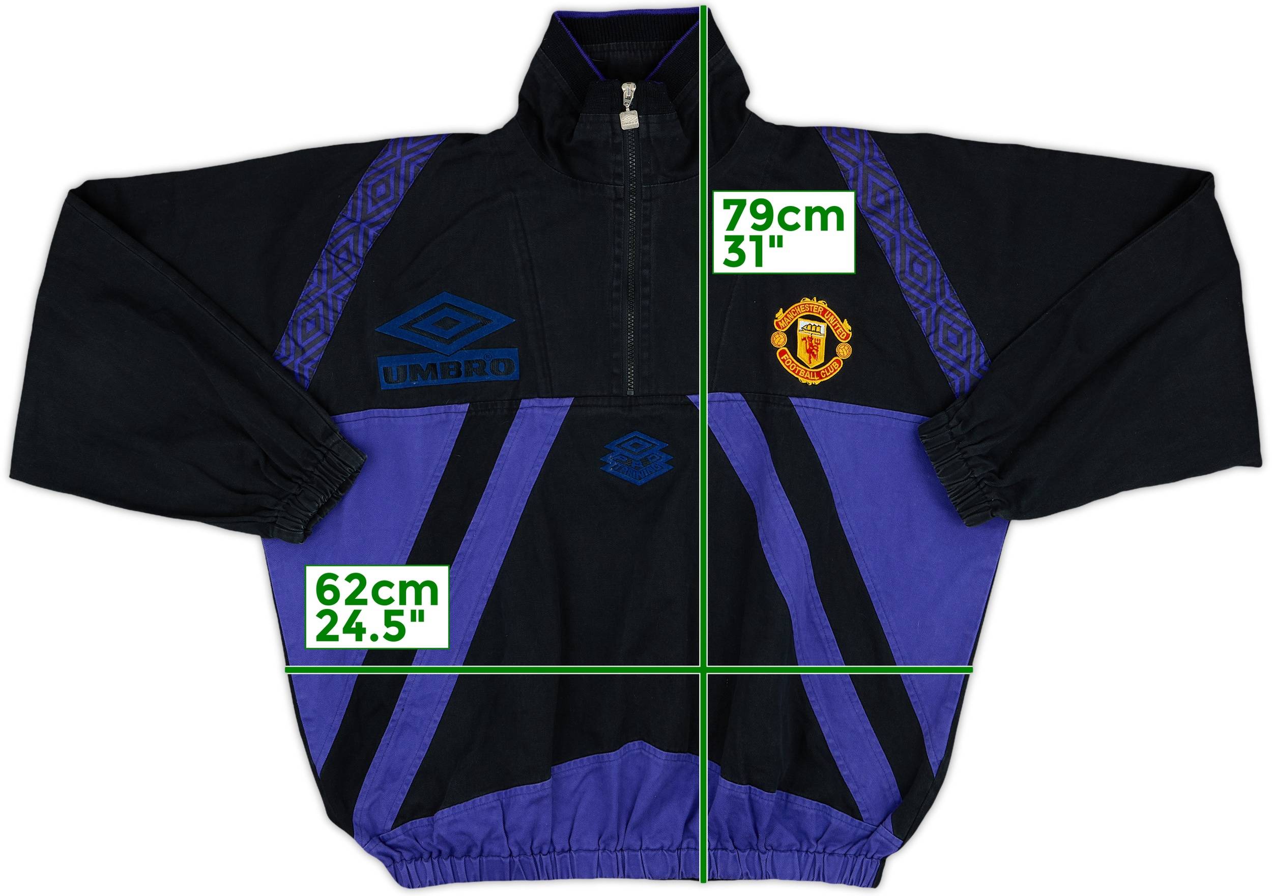 1996-97 Manchester United Umbro 1/4 Zip Drill Top - 8/10 - (XL)