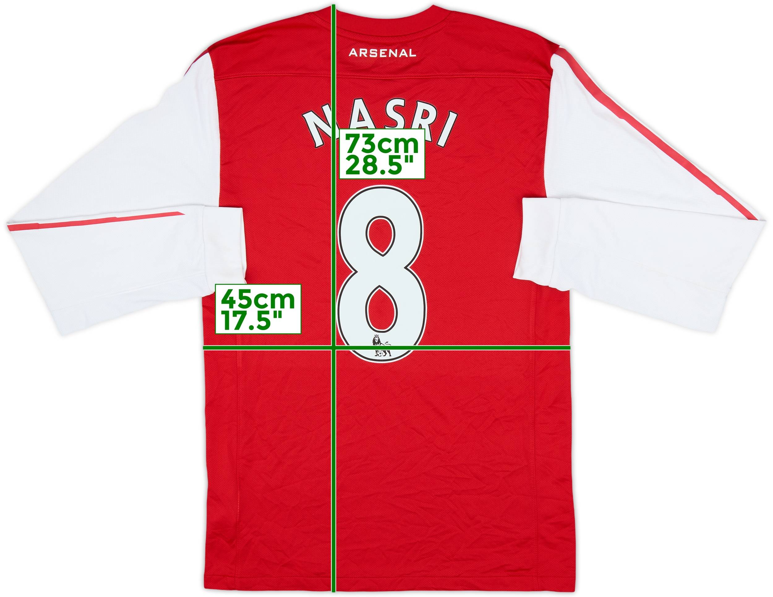 2011-12 Arsenal Home L/S Shirt Nasri #8 - 8/10 - (S)