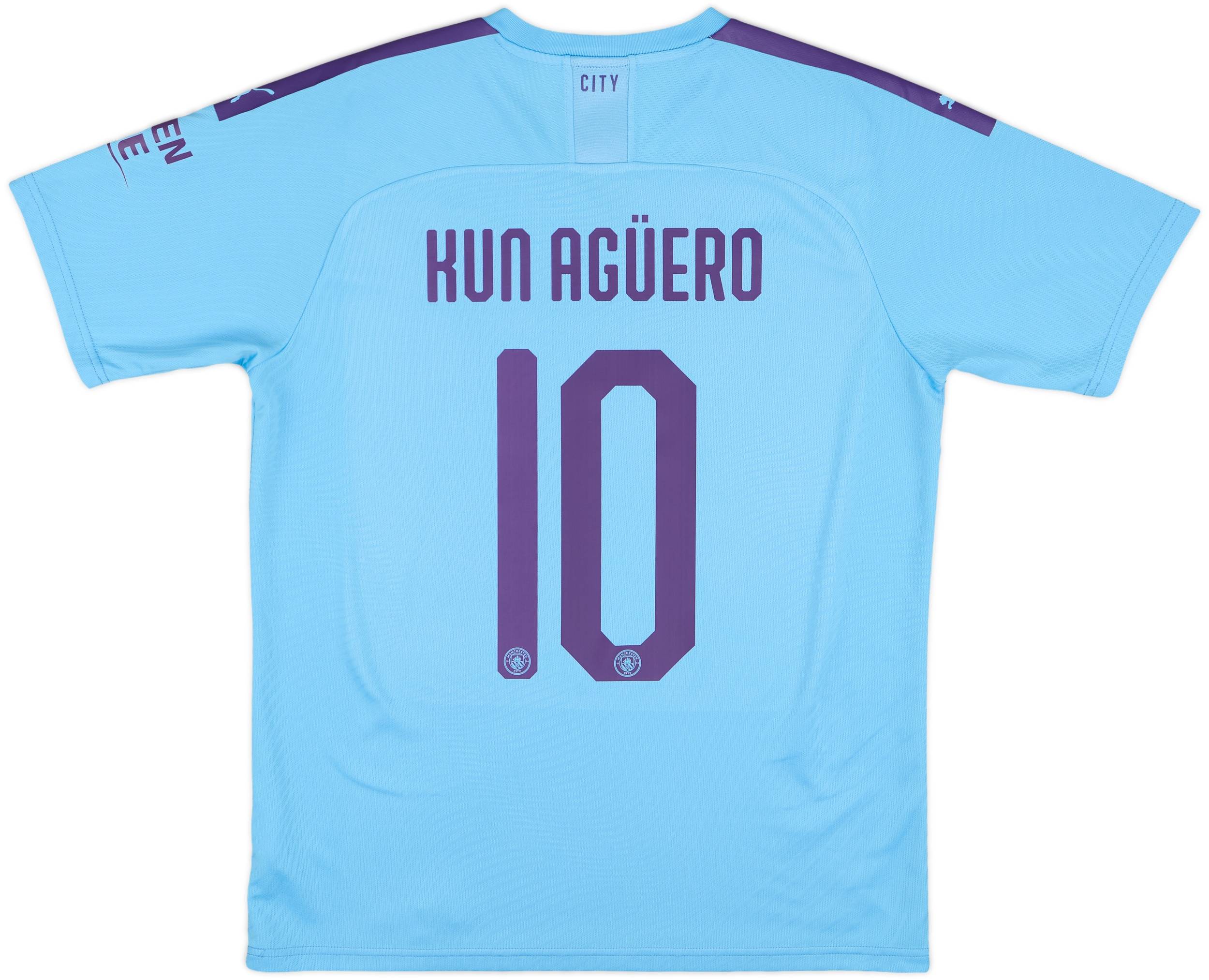 2019-20 Manchester City Home Shirt Kun Aguero #10 - 8/10 - (L)