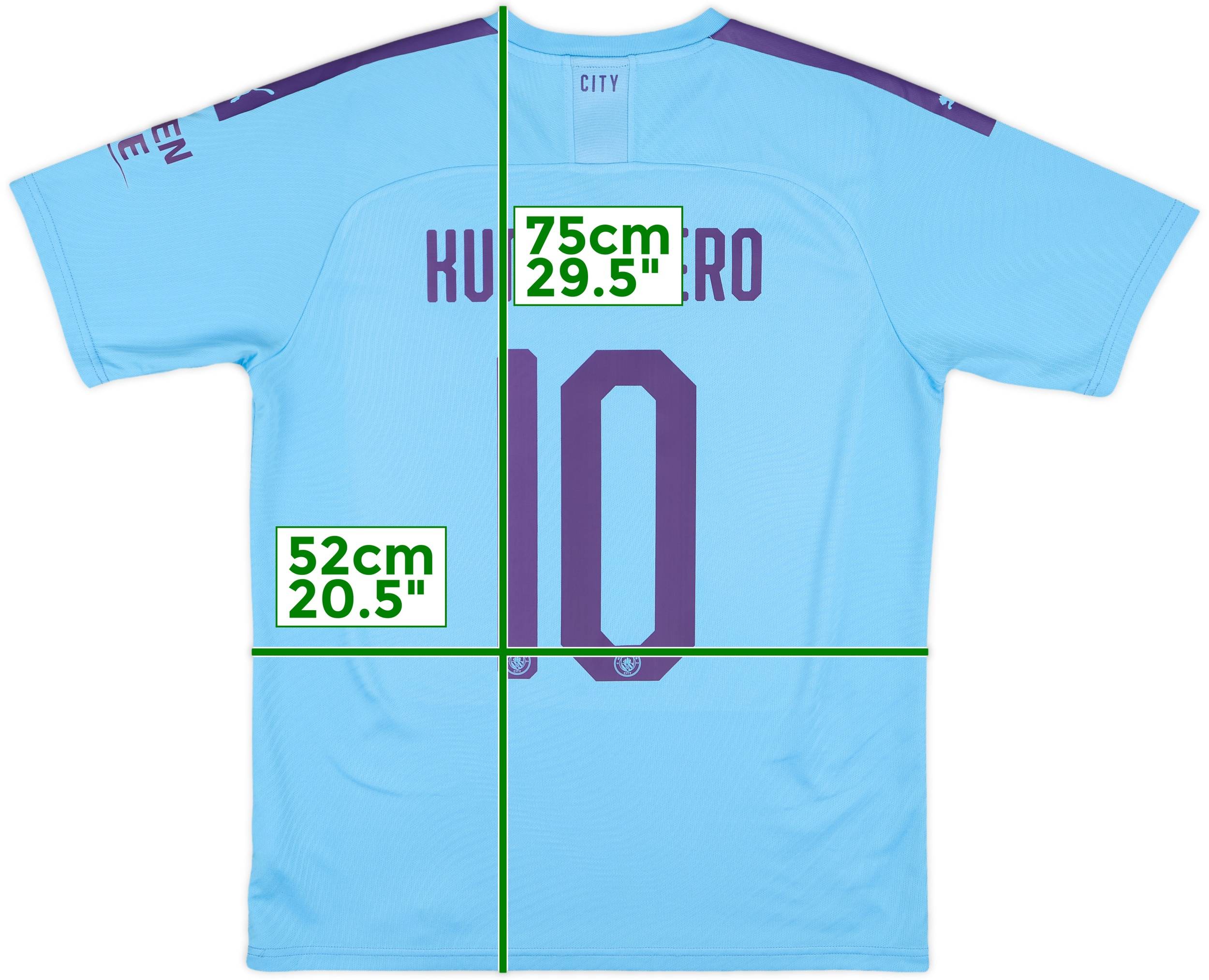 2019-20 Manchester City Home Shirt Kun Aguero #10 - 8/10 - (L)