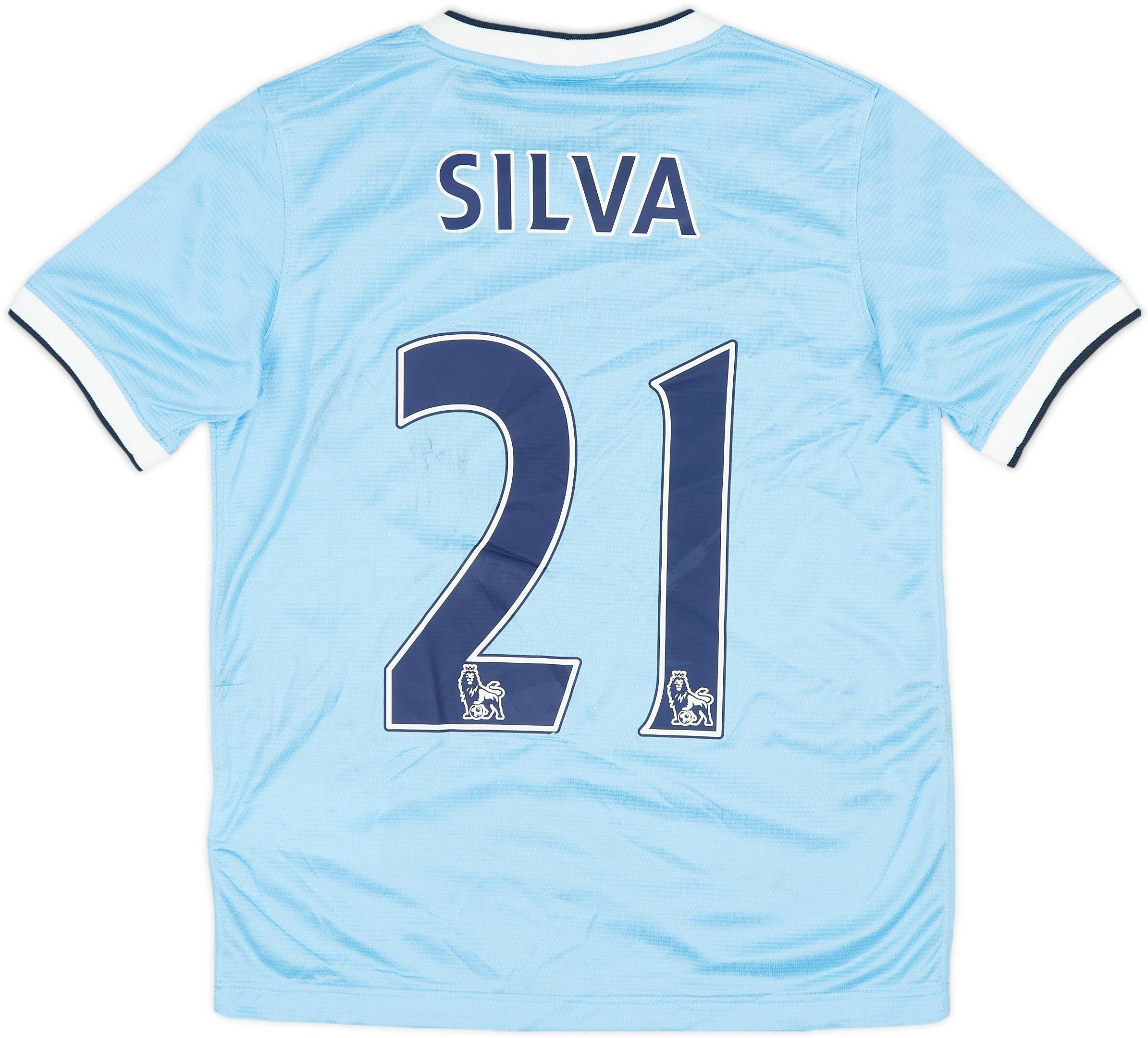 2013-14 Manchester City Home Shirt Silva #21 - 5/10 - (M.Boys)