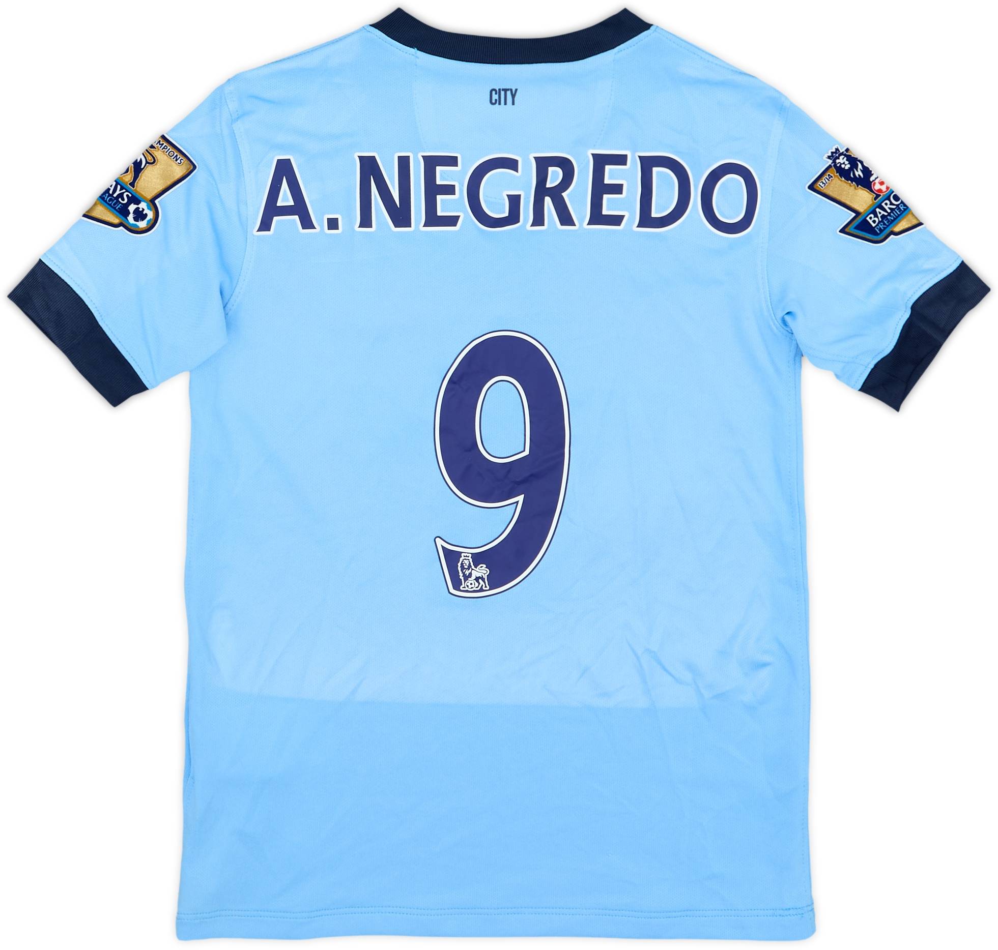2014-15 Manchester City Home Shirt A. Negredo #9 - 3/10 - (S.Boys)