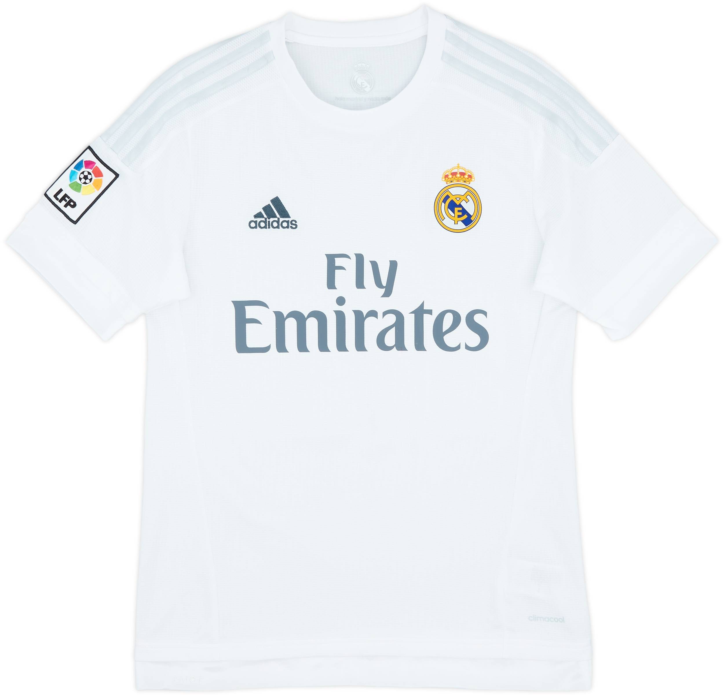 レアル白色、Sサイズ、22 ISCO 2015-16 Real Madrid Home Shirt Isco #22 - 8/10 - (S)