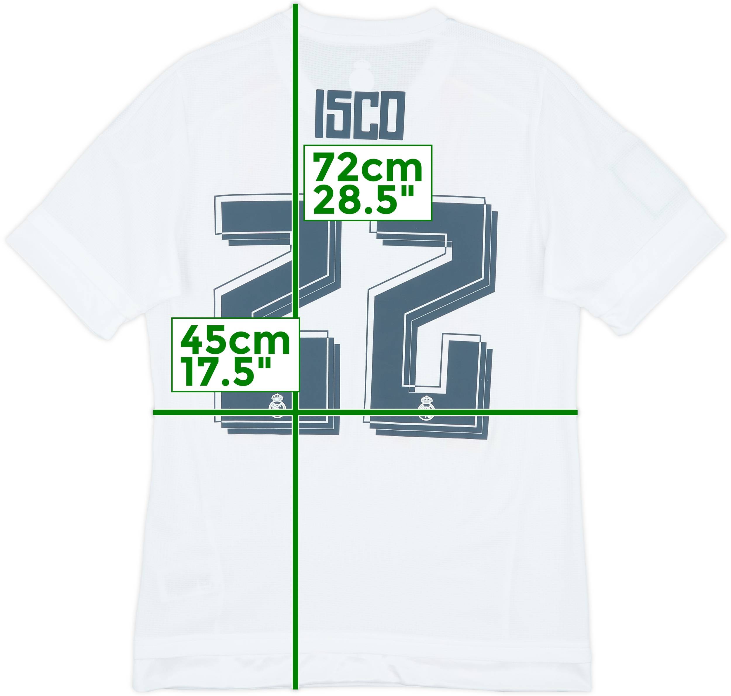 レアル白色、Sサイズ、22 ISCO 2015-16 Real Madrid Home Shirt Isco #22 - 8/10 - (S)