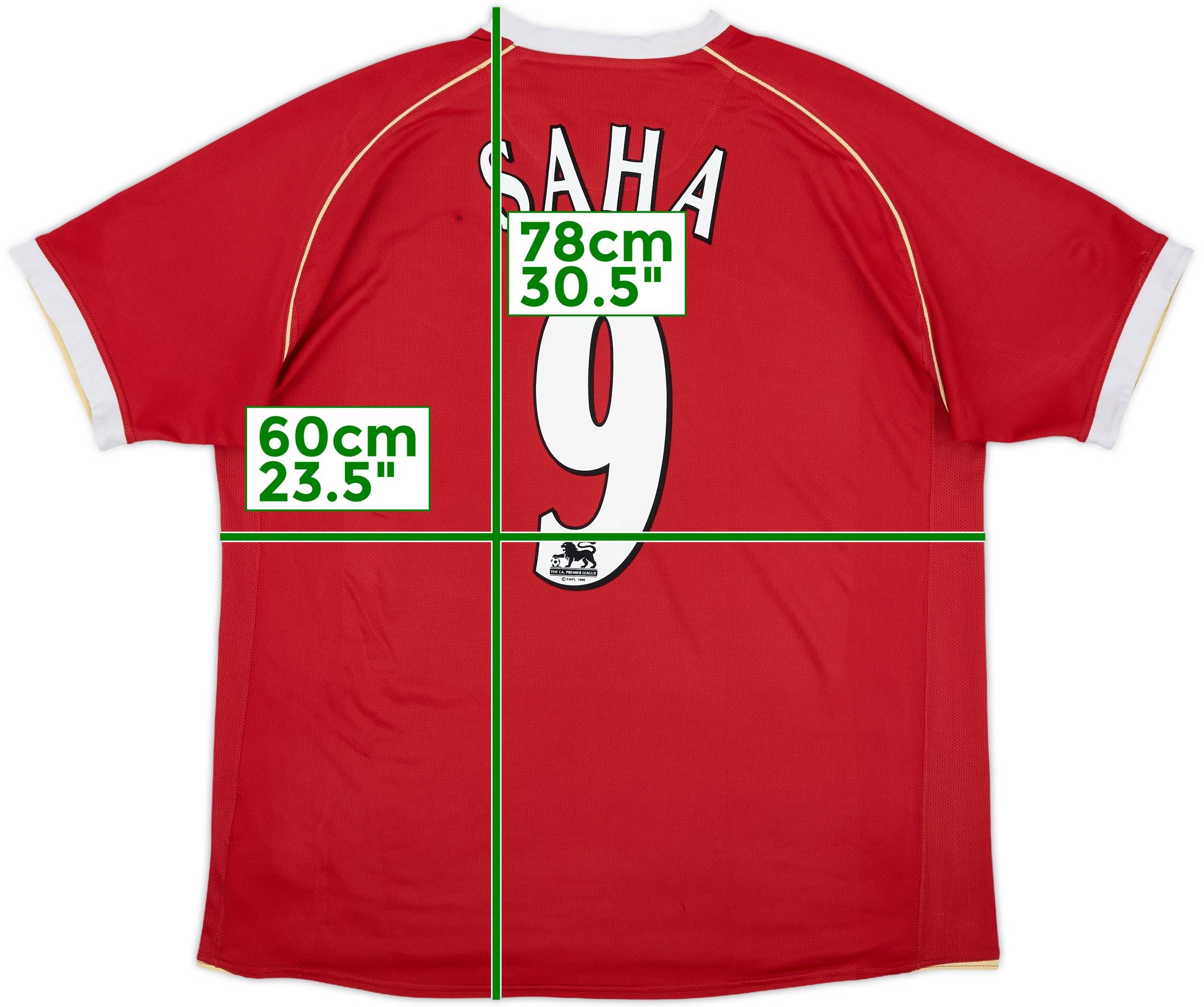 2006-07 Manchester United Home Shirt Saha #9 - 5/10 - (XL)