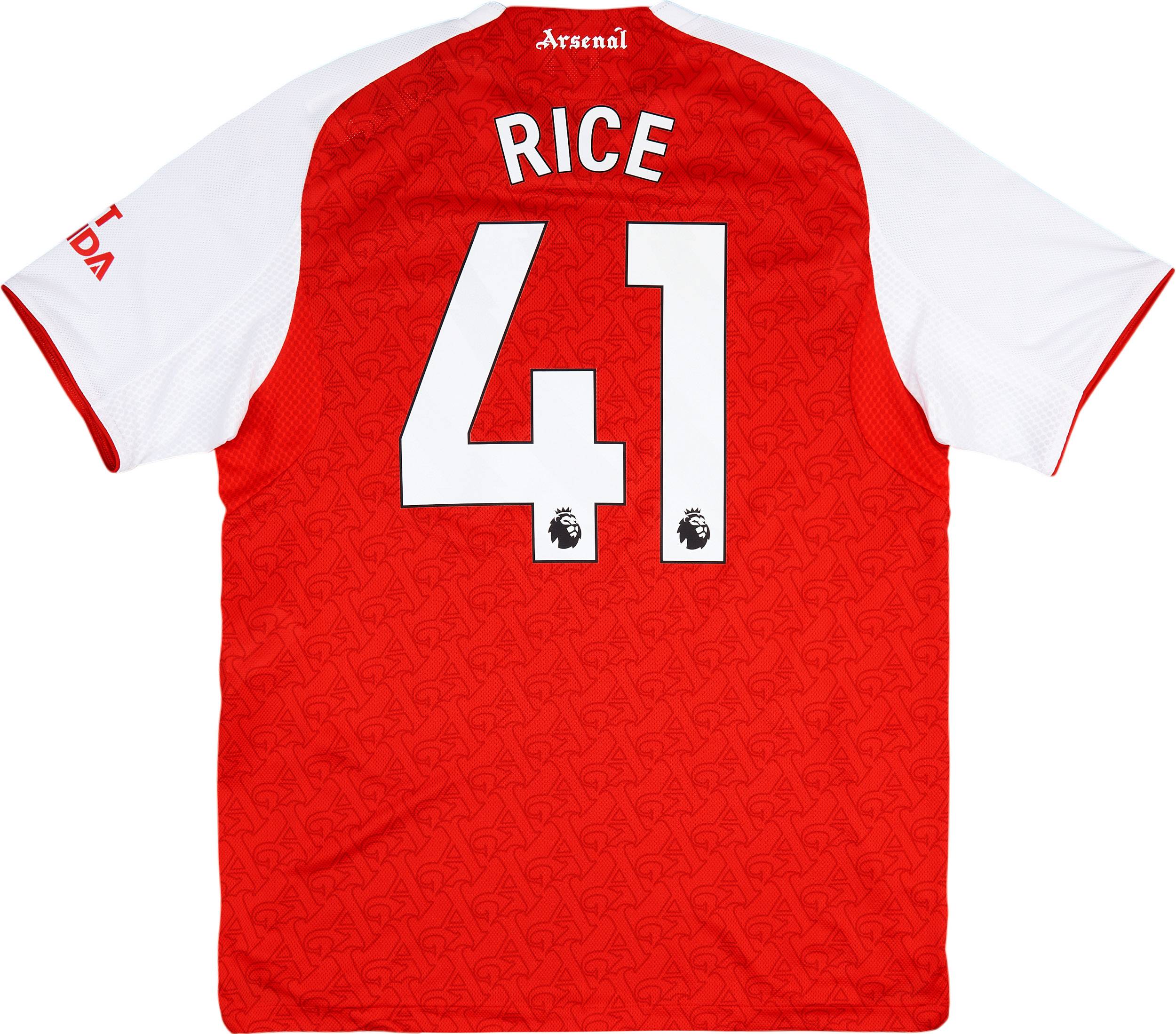 2025-26 Arsenal Authentic Home Shirt Rice #41