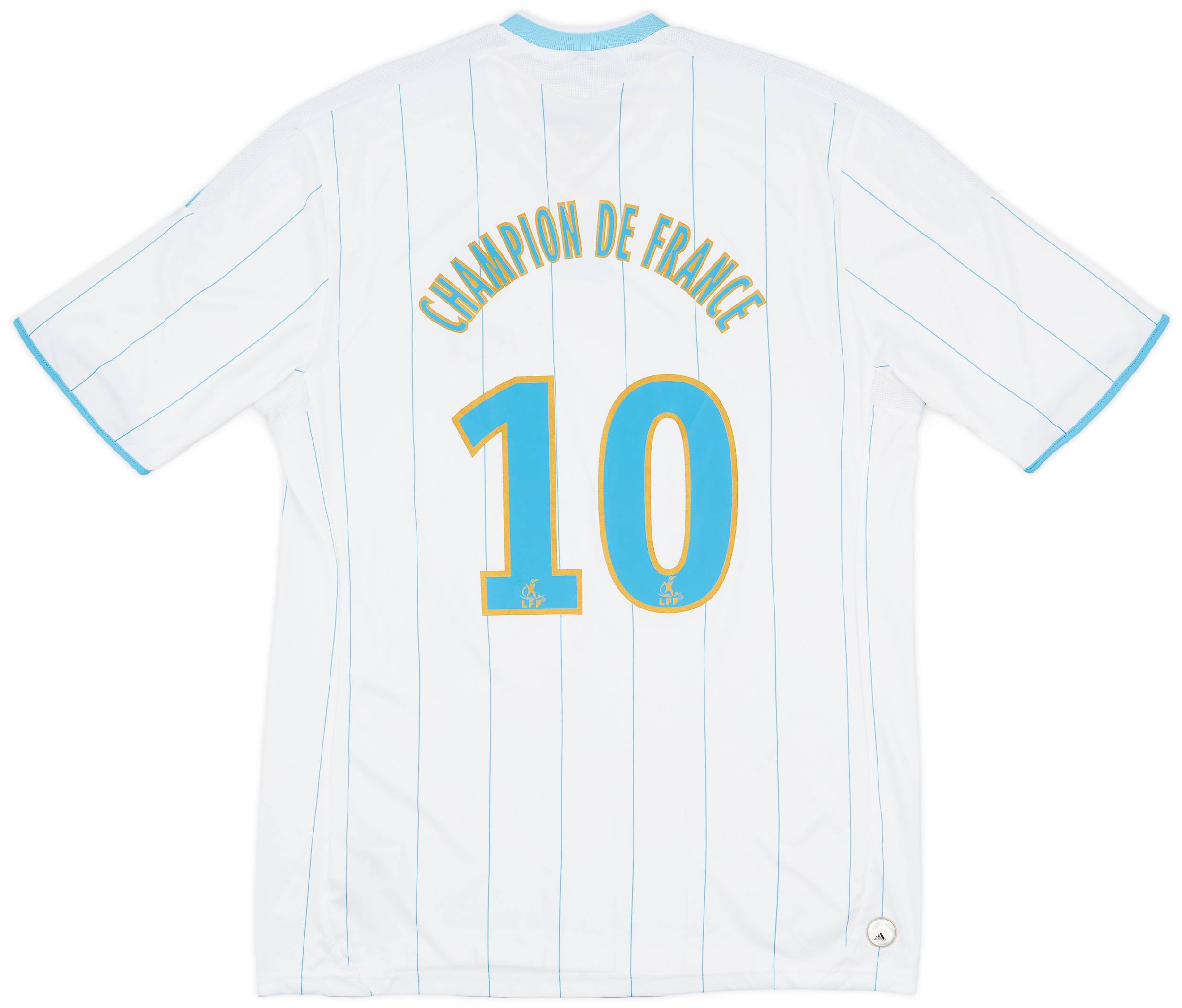 2009-10 Olympique Marseille Home Shirt Champion De France #10 - 6/10 - (L)