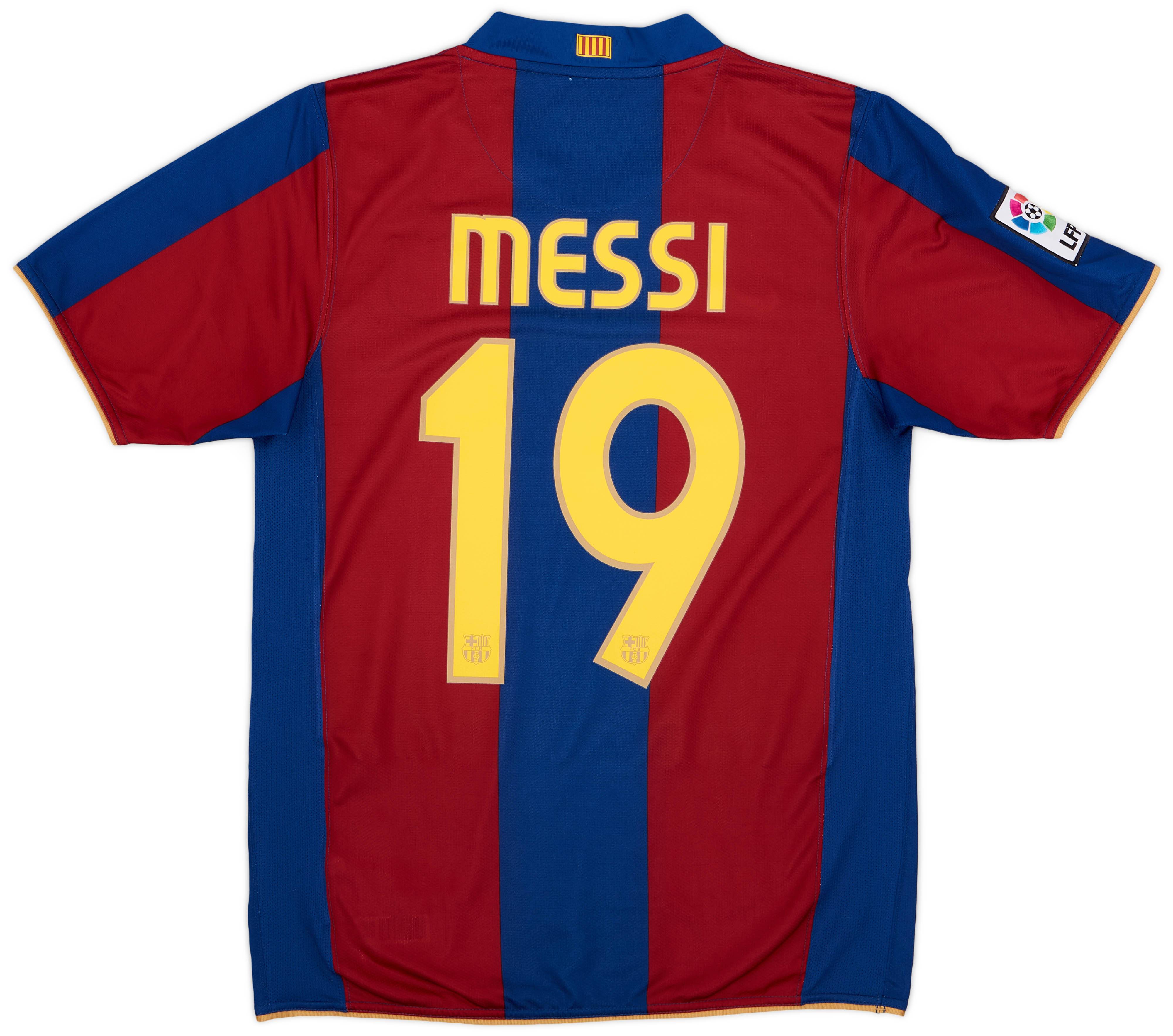 2007-08 Barcelona Home Shirt Messi #19 - 9/10 - (S)
