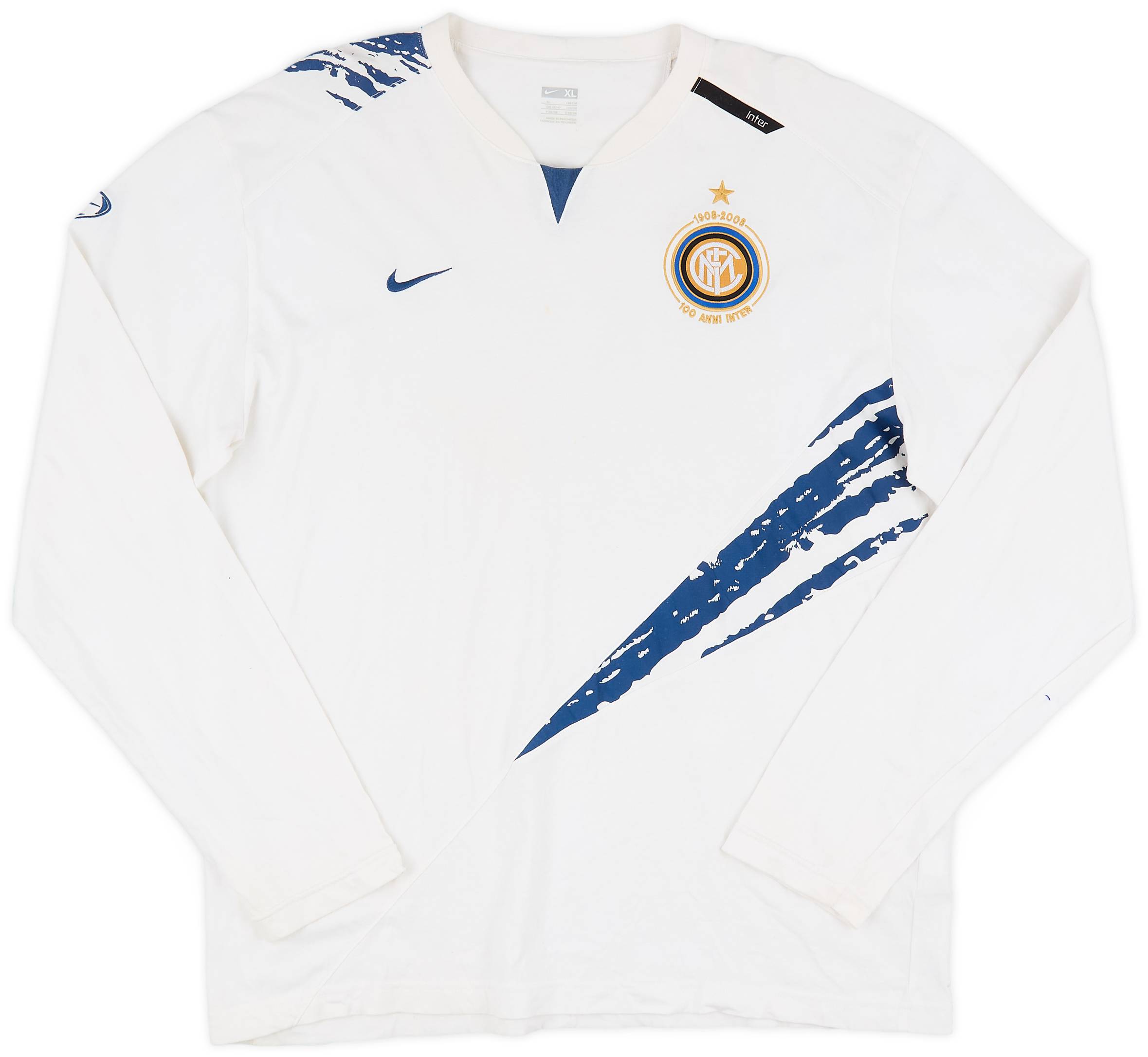 2007-08 Inter Milan L/S Nike Cotton Tee - 8/10 - (XL)