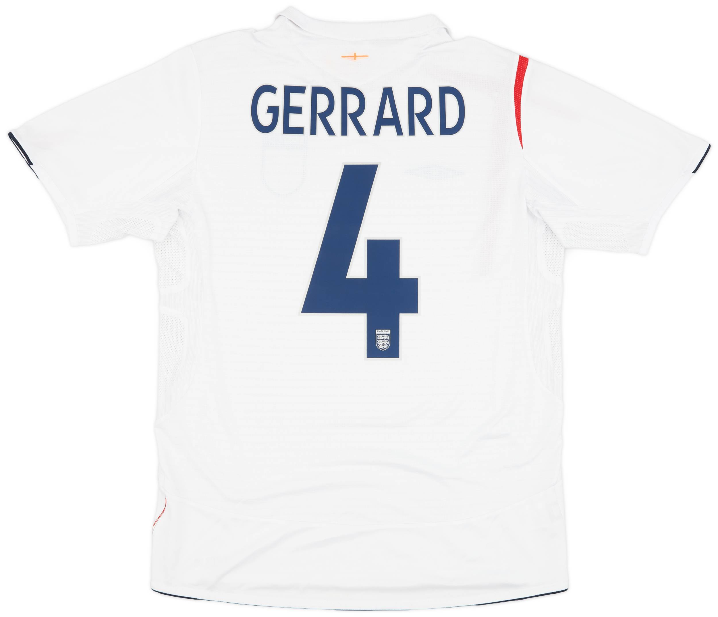 2005-07 England Home Shirt Gerrard #4 - 6/10 - (L)