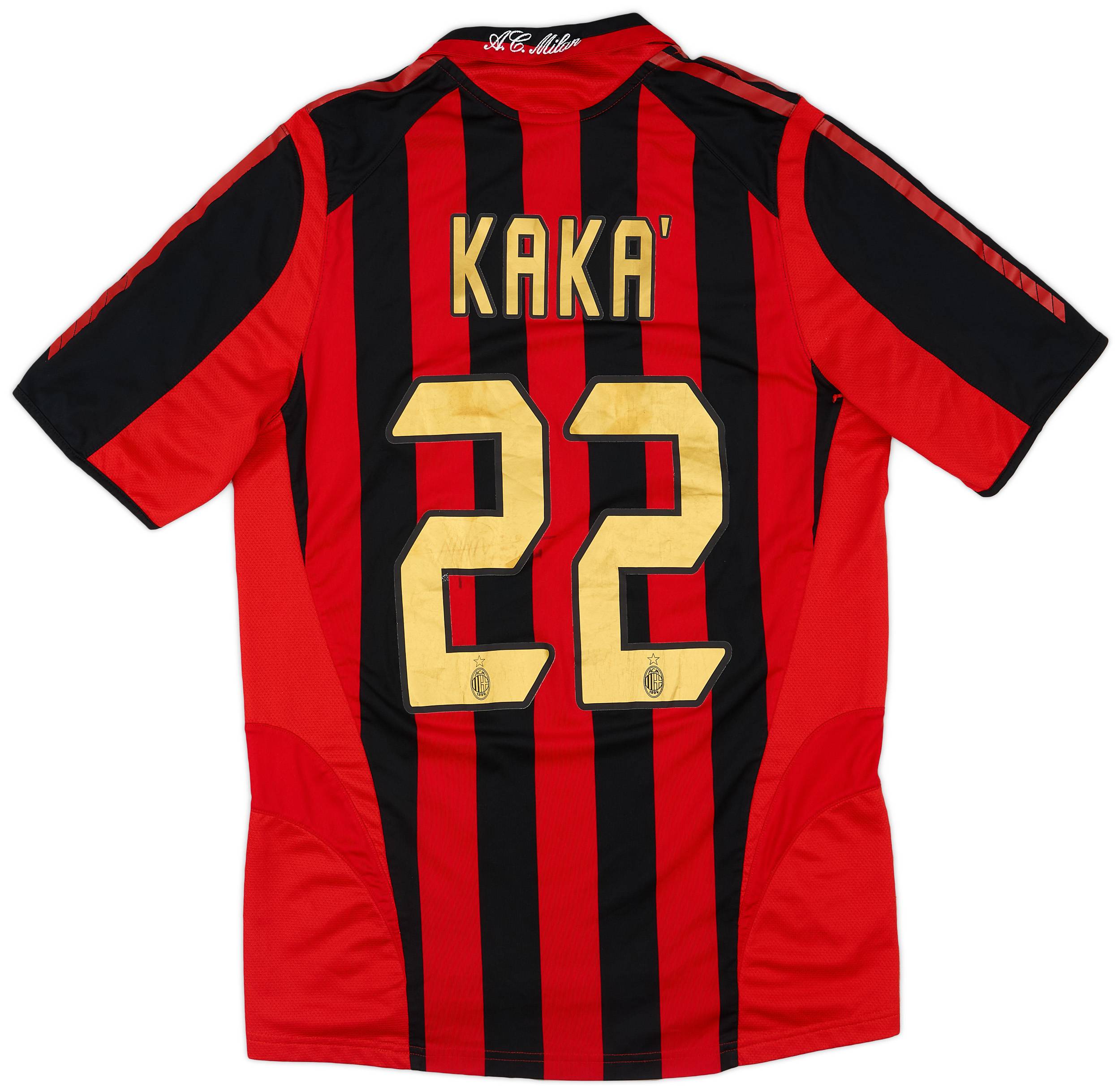 2005-06 AC Milan Signed Home Shirt Kaka #22 - 7/10 - (S)