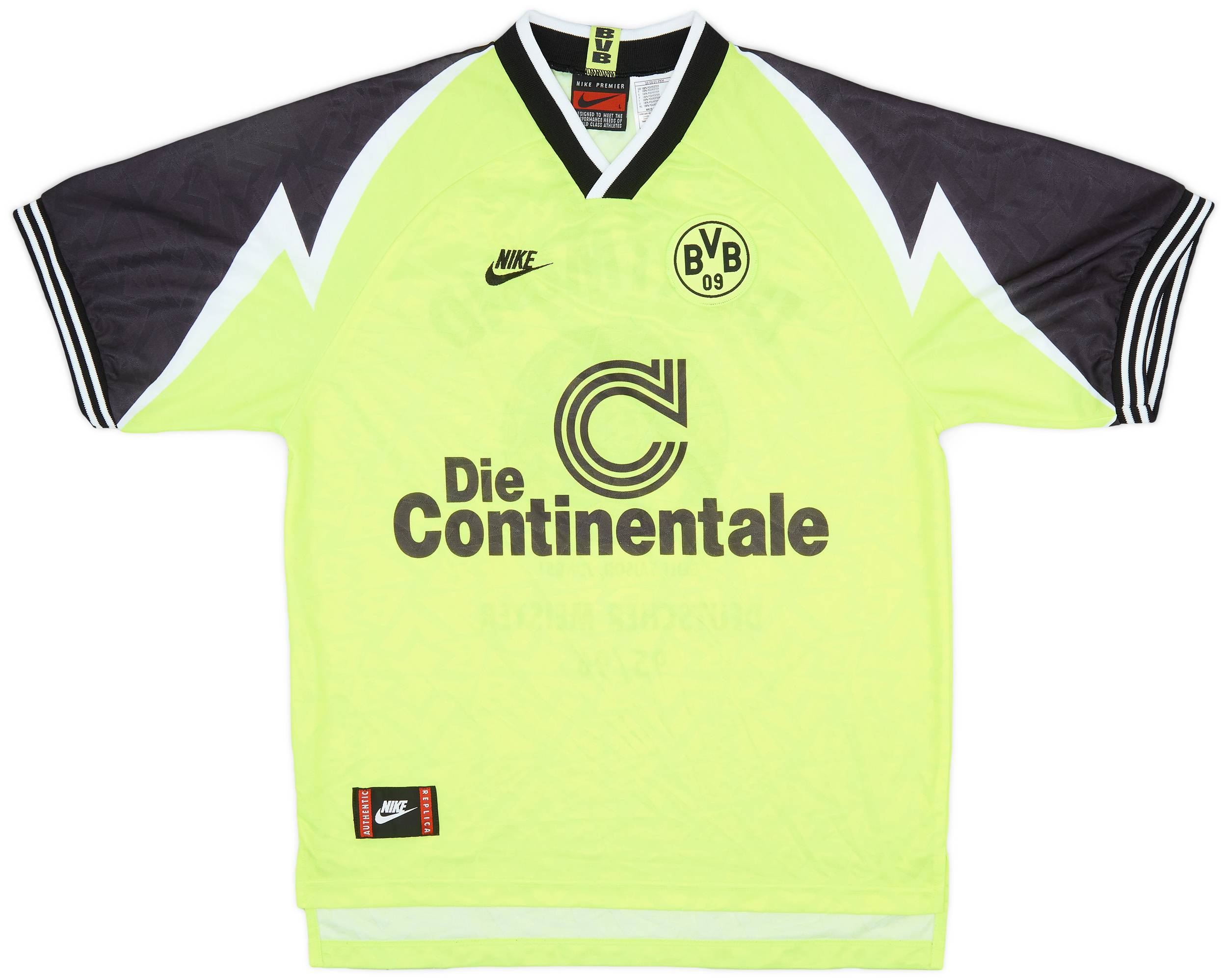 1996-97 Borussia Dortmund Home Shirt Deutscher Meister 95/96 - 8/10 - (L)