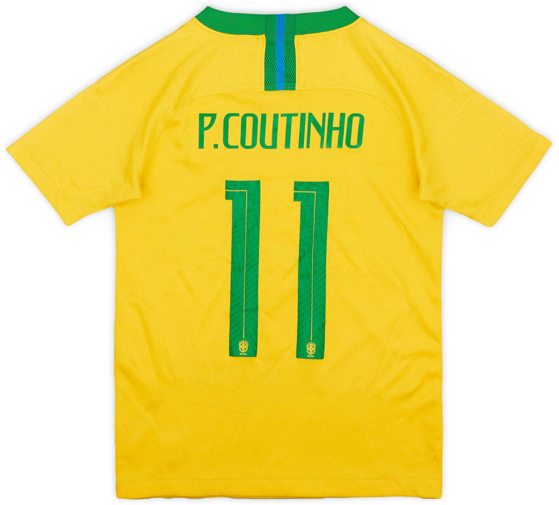 2018-19 Brazil Home Shirt P. Coutinho #11 - 5/10 - (S.Boys)