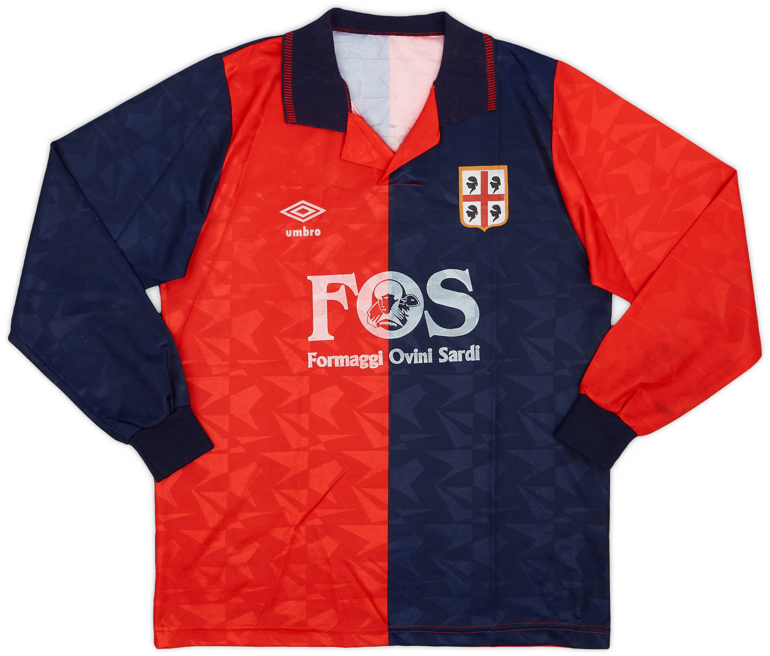 1991-92 Cagliari Home L/S Shirt - 4/10 - (S)