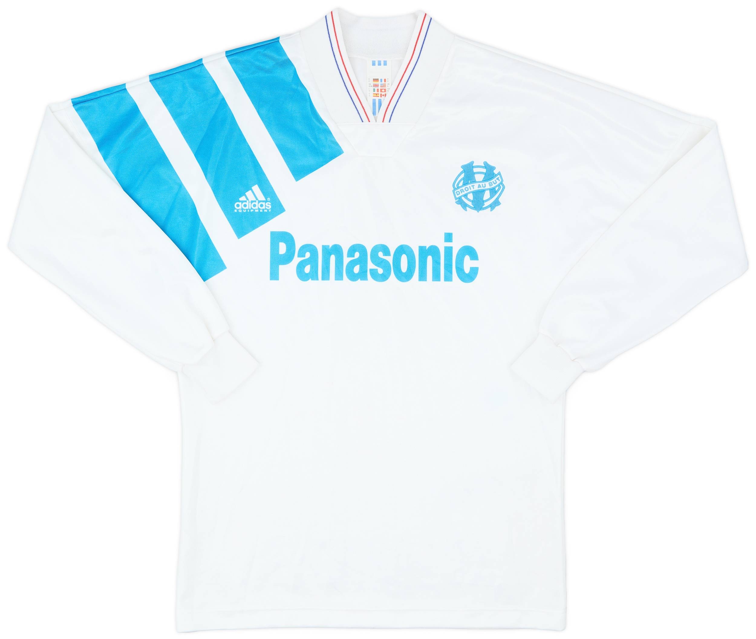 1991-92 Olympique Marseille Home L/S Shirt - 7/10 - (S)